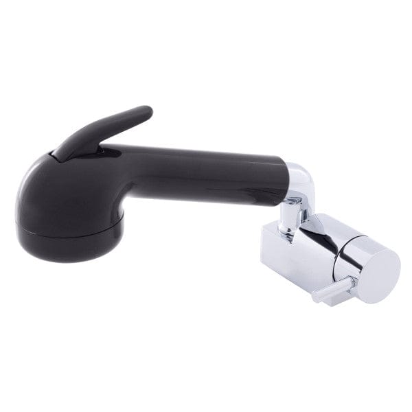 Aidack- Pull-Out Deck Tap (Cold Only) (Large Black Sprayer (No Hook), 6' Stainless Steel Hose) (Chrome/Black) Ambassador Marine 134-1760-CK
