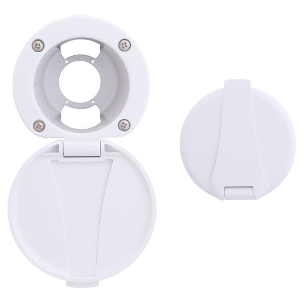 Recessed Cup & Lid Set (All Plastic) (Arctic White) Ambassador Marine 136-0005-AW
