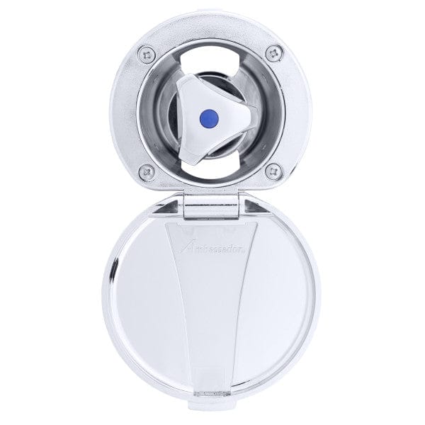Trinidad- Recessed Control Valve (Cold Only), Chrome Cup & Lid, Chrome Trinidad Handle Ambassador Marine 136-0209-CP