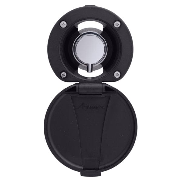 Aidack- Recessed Control Valve (Hot/Cold Mixer), Black Cup & Lid, Chrome Aidack Handle Ambassador Marine 136-1711-CK