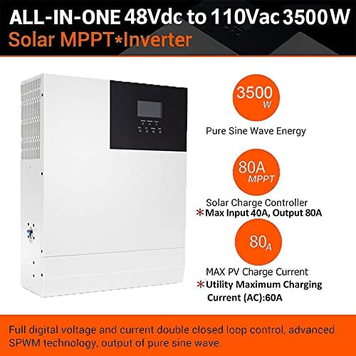 Y&H 3K-24V-M60A Off Grid Solar Hybrid Inverter AC120V 3000W 24V