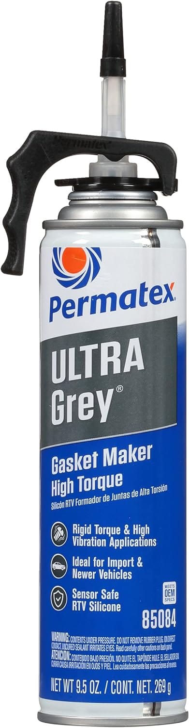 Ultra Grey Rigid High-Torque RTV Silicone Gasket Maker, 9.5 oz. - Permatex 85084