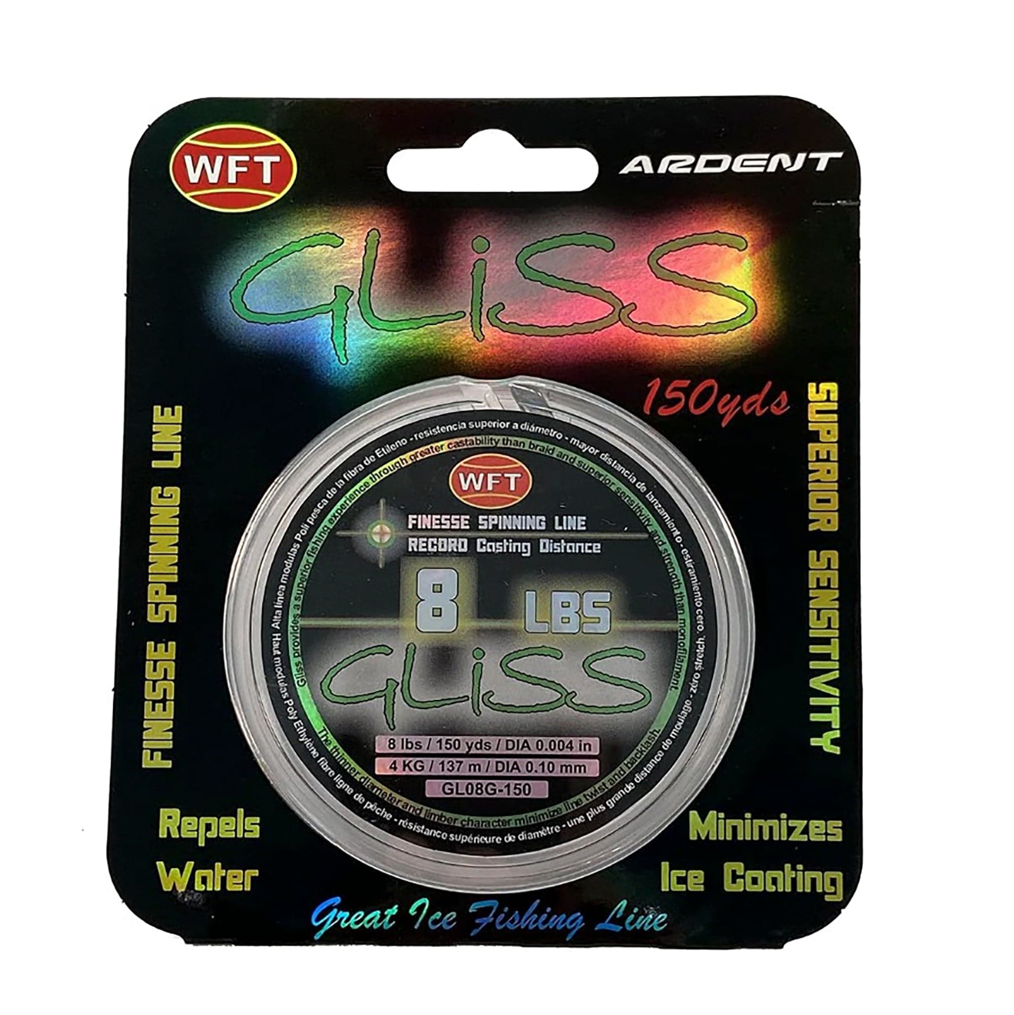 Ardent GL08G-150-ICE Gliss Fishing Line , 8-40 Lb. - 150 Yards