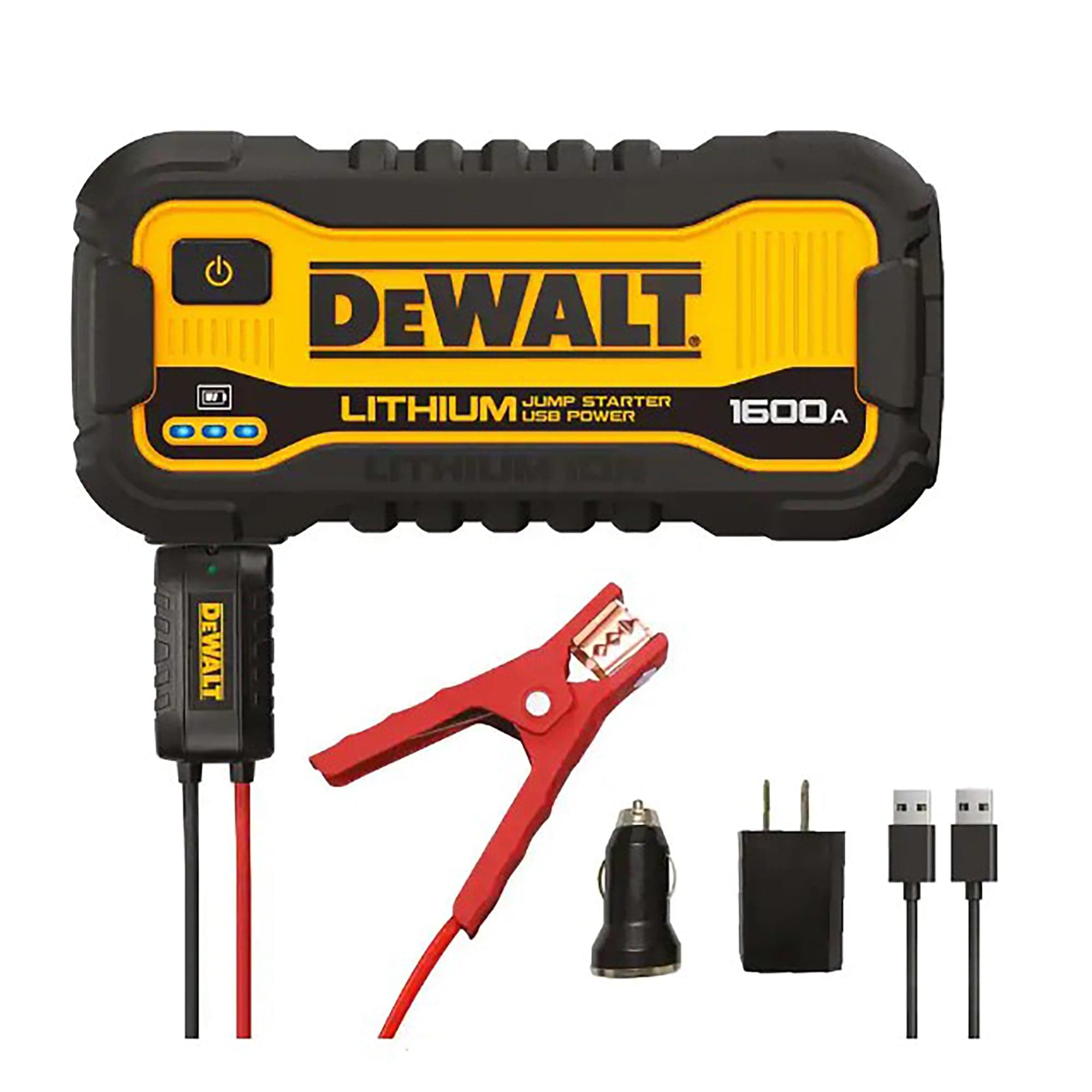 DEWALT 1600 Peak Amp Lithium Jump Starter with USB Power Bank DXAELJ16