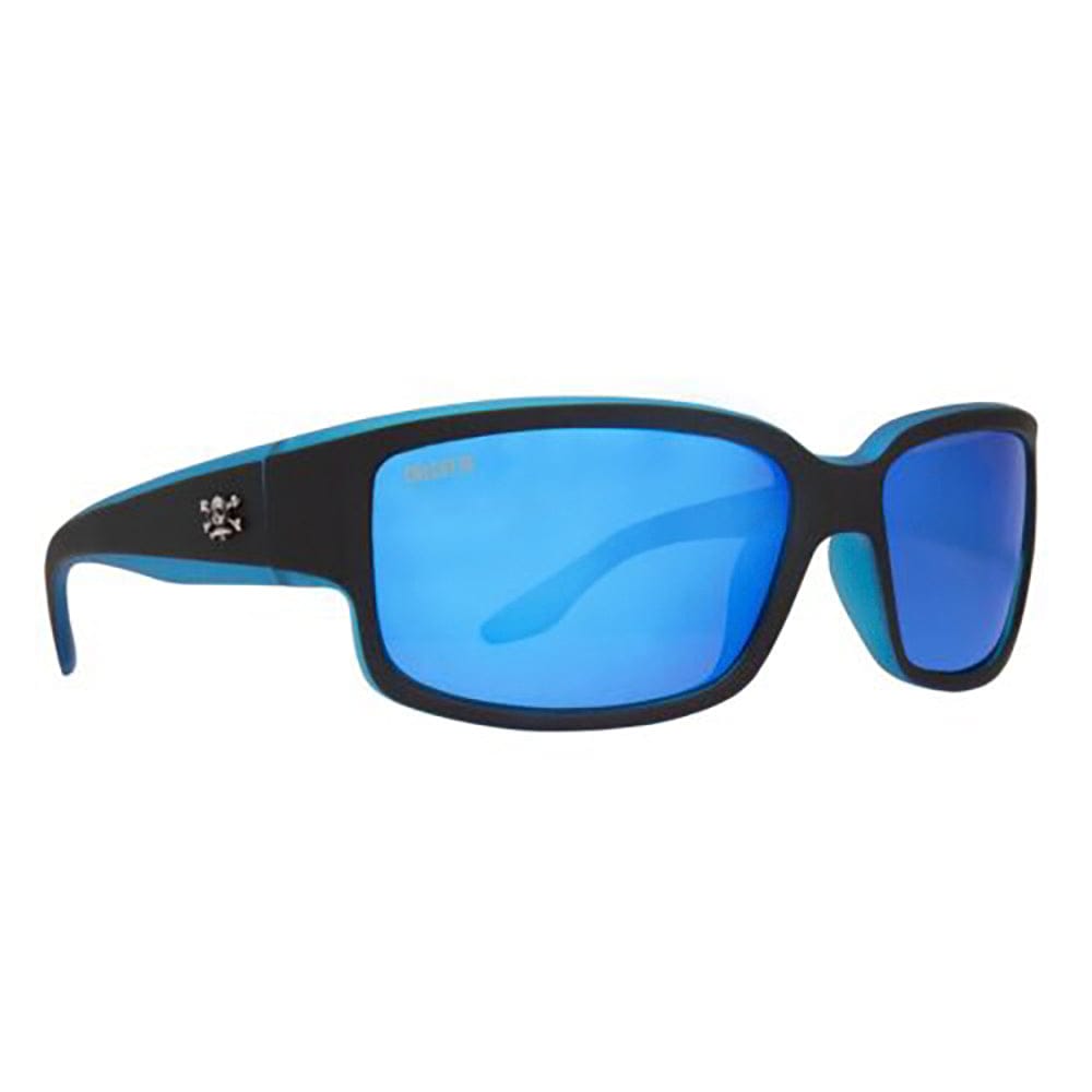 Matte Black Blackjack Sunglasses w / Blue Backspray Frame , Blue Mirror Lens - Calcutta BBS1BM