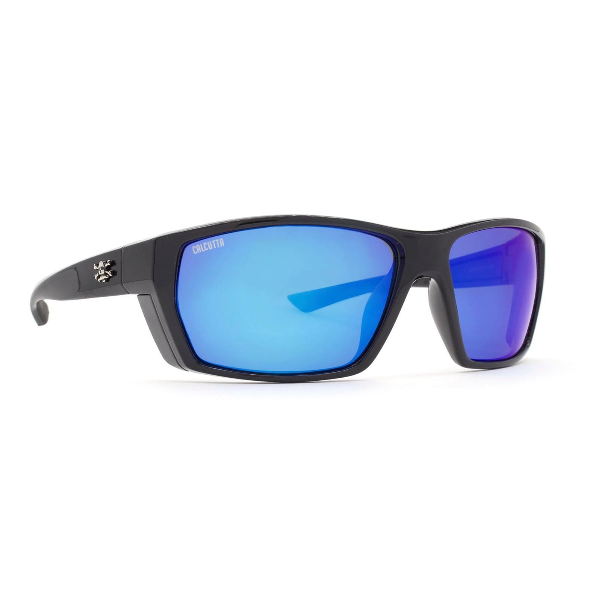 Calico Shiny Black Frame Blue Mirror Lens Calcutta CA1BM