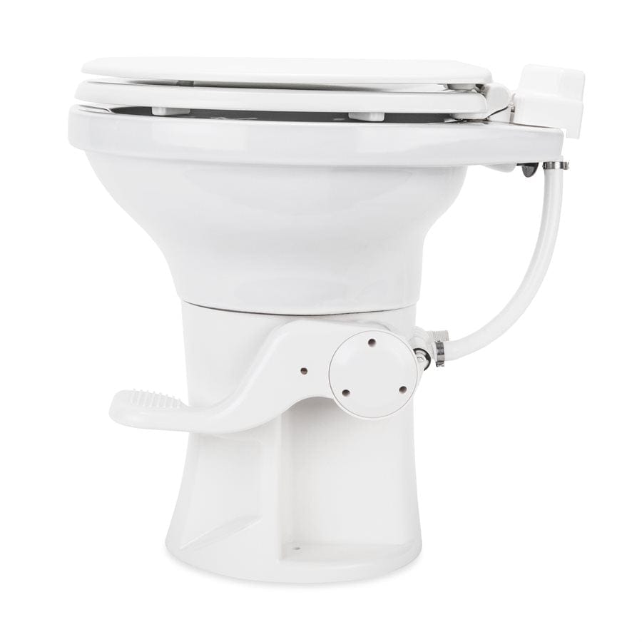 Premium Ceramic RV Toilet with Ergonomic Design, White - Camco 41710