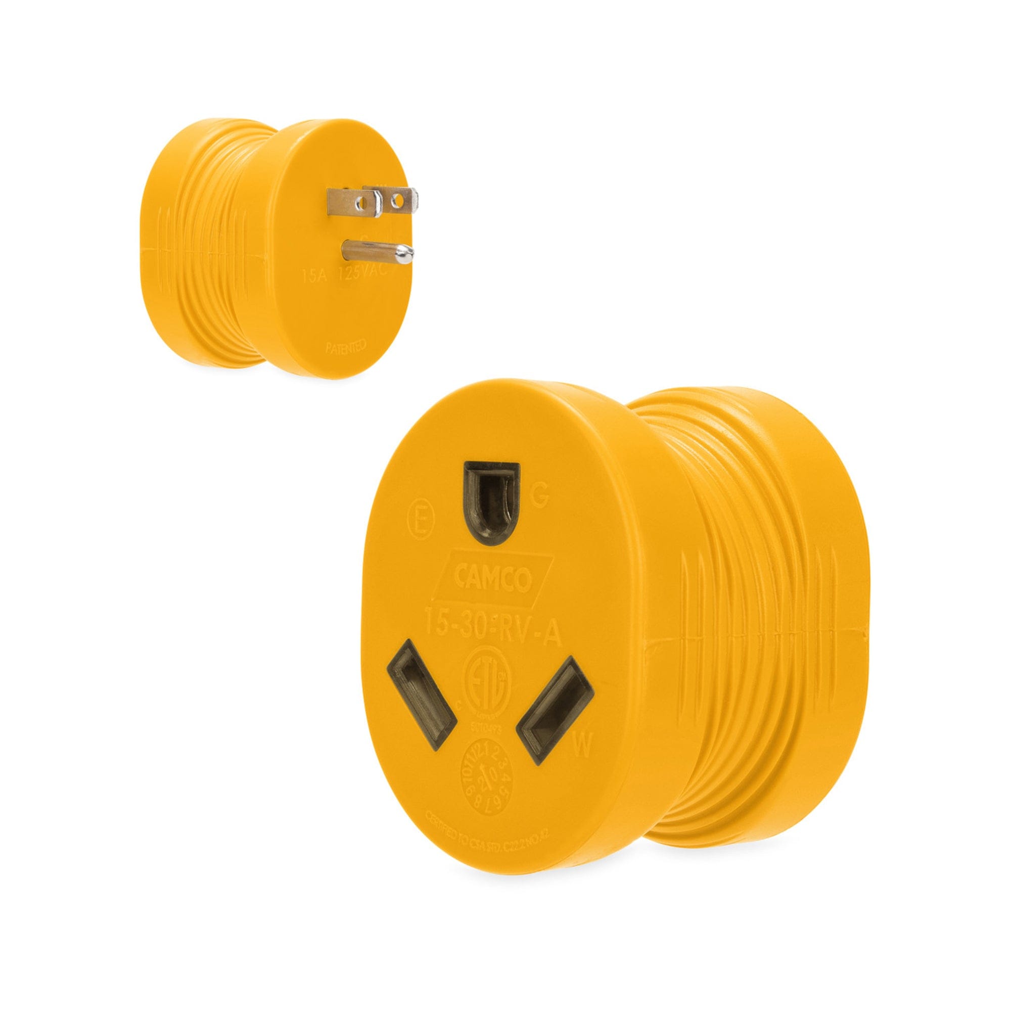 Powergrip - Adapter 15A m/30A f 125v/1875w (Card) Cetl 55223 Camco