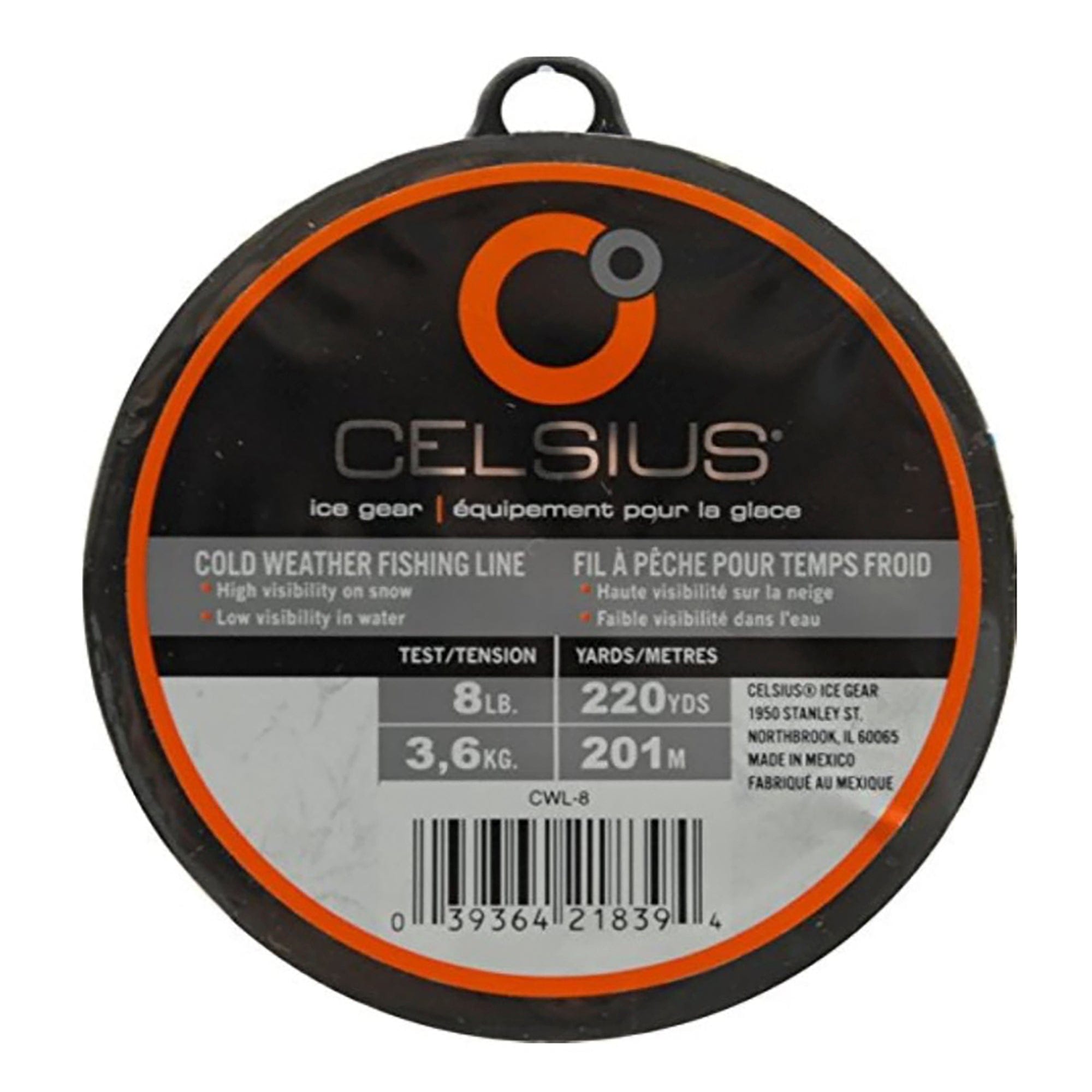 Celsius CWL-8 Cold Weather Monofilament Fishing Line - 220 Yards , 8 L