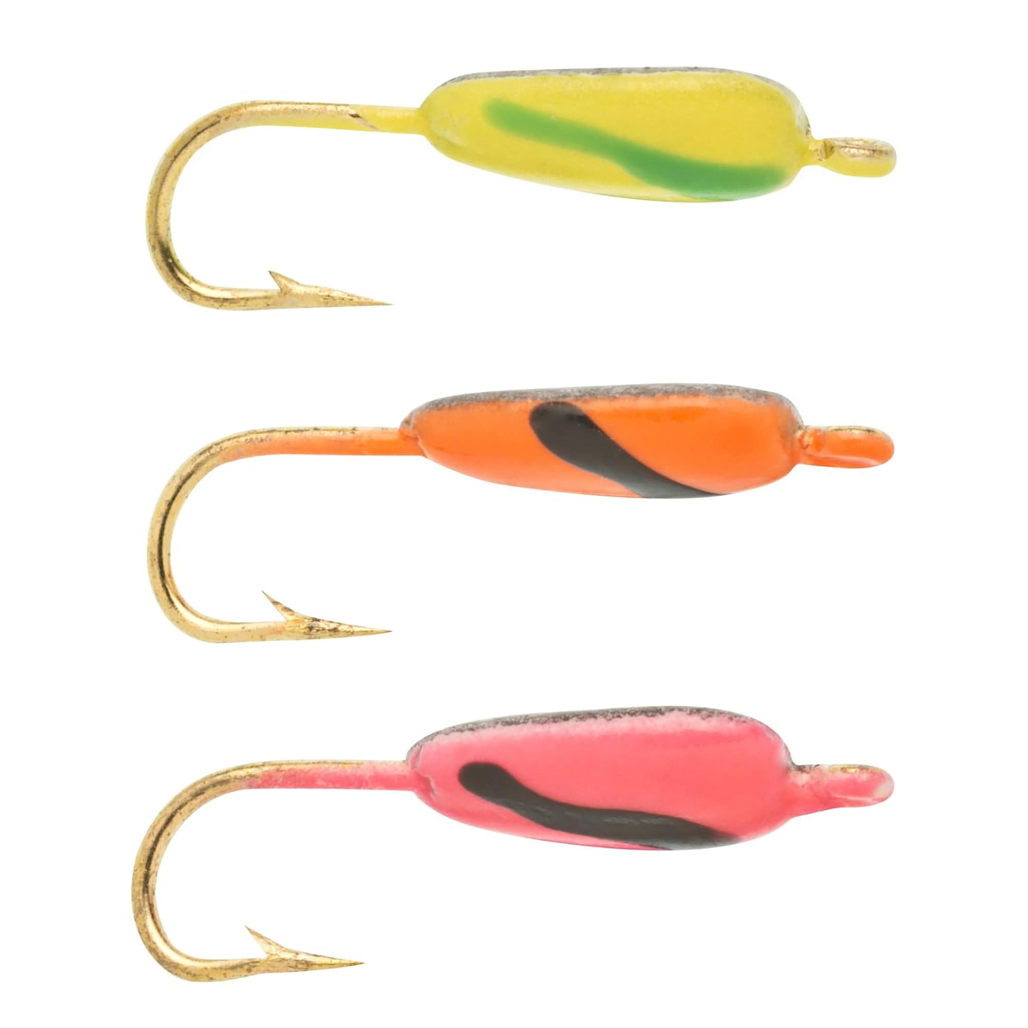 3 Pack Ice Fishing Lures #8 Striped Assortment Jigs ECK3STA8 Celsius