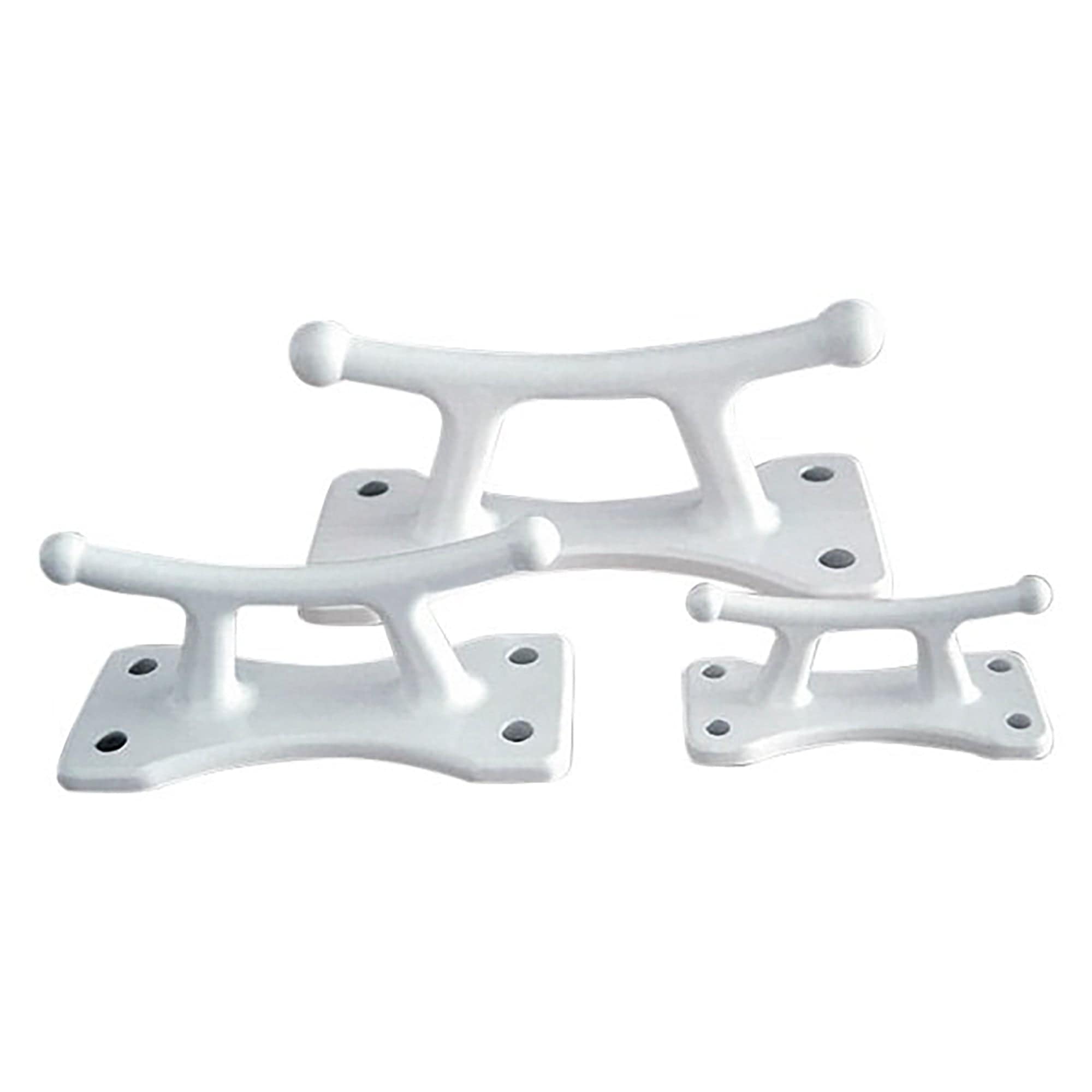 4 1/2" Classic White Dock Cleat Almag 35 Aluminum Dock Edge DE2504WF