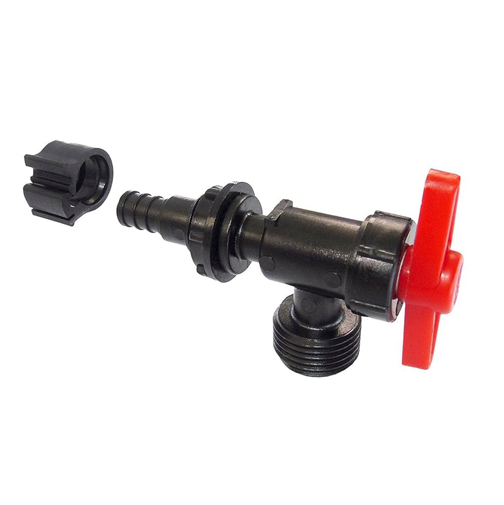 Wash Valve , 1/2" x 3/4" MGH , Red / Black - PEXLock 30895