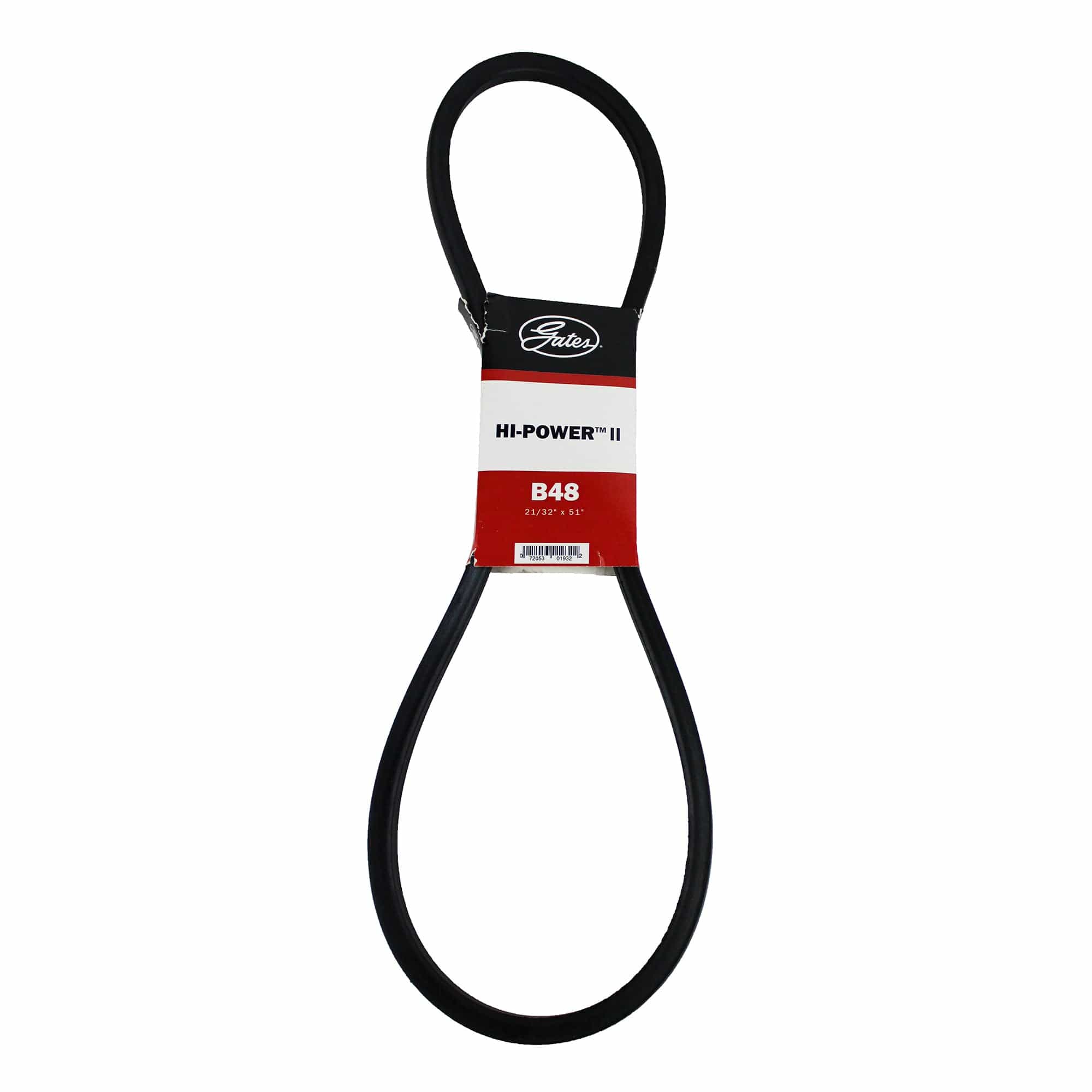 Gates B48 Hi Power II Notched Classic B Section V Belt - 21/32" x 51"