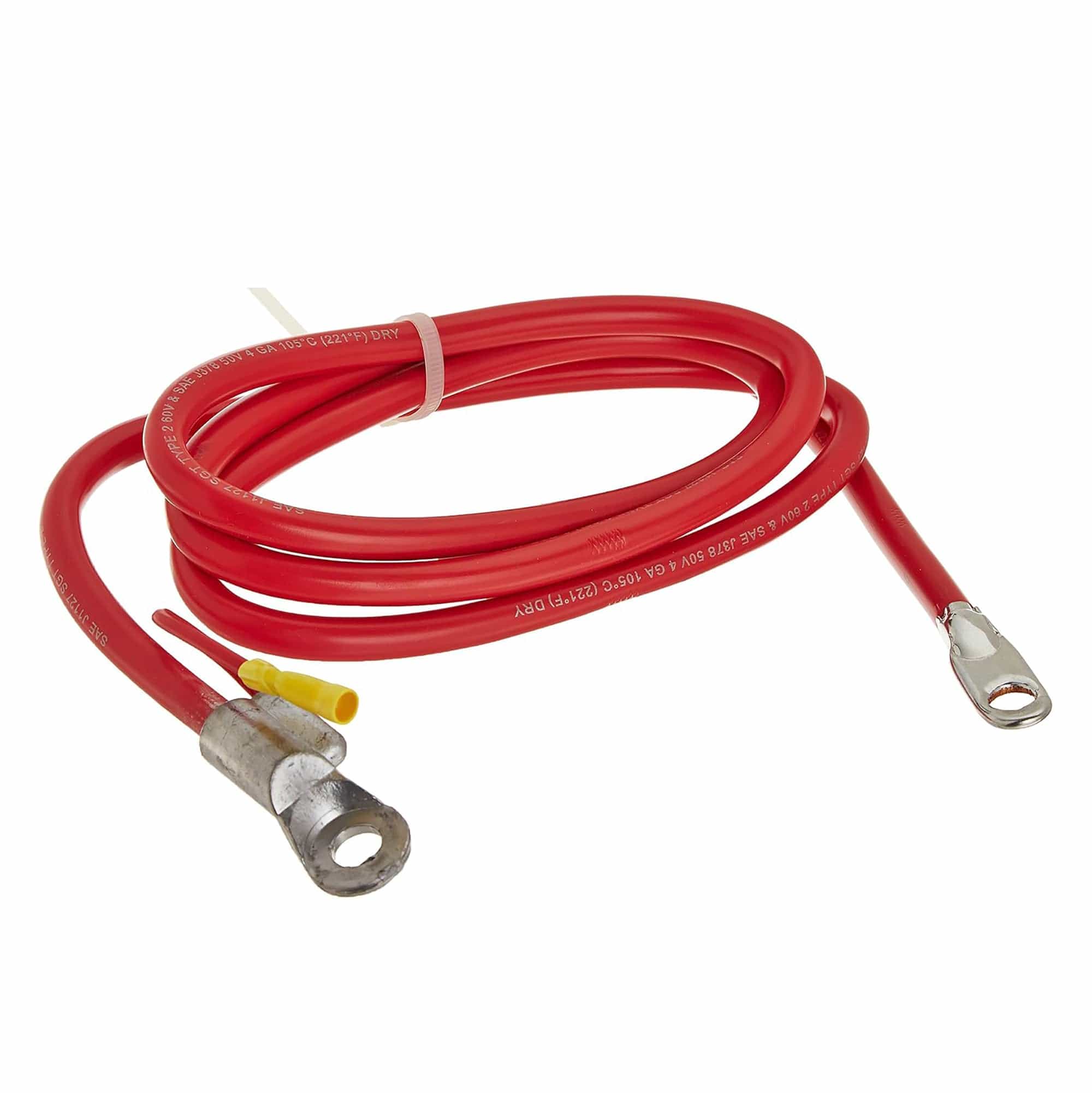 Side Terminal Battery Cable 4ga 65"Aux Red Deka 00240