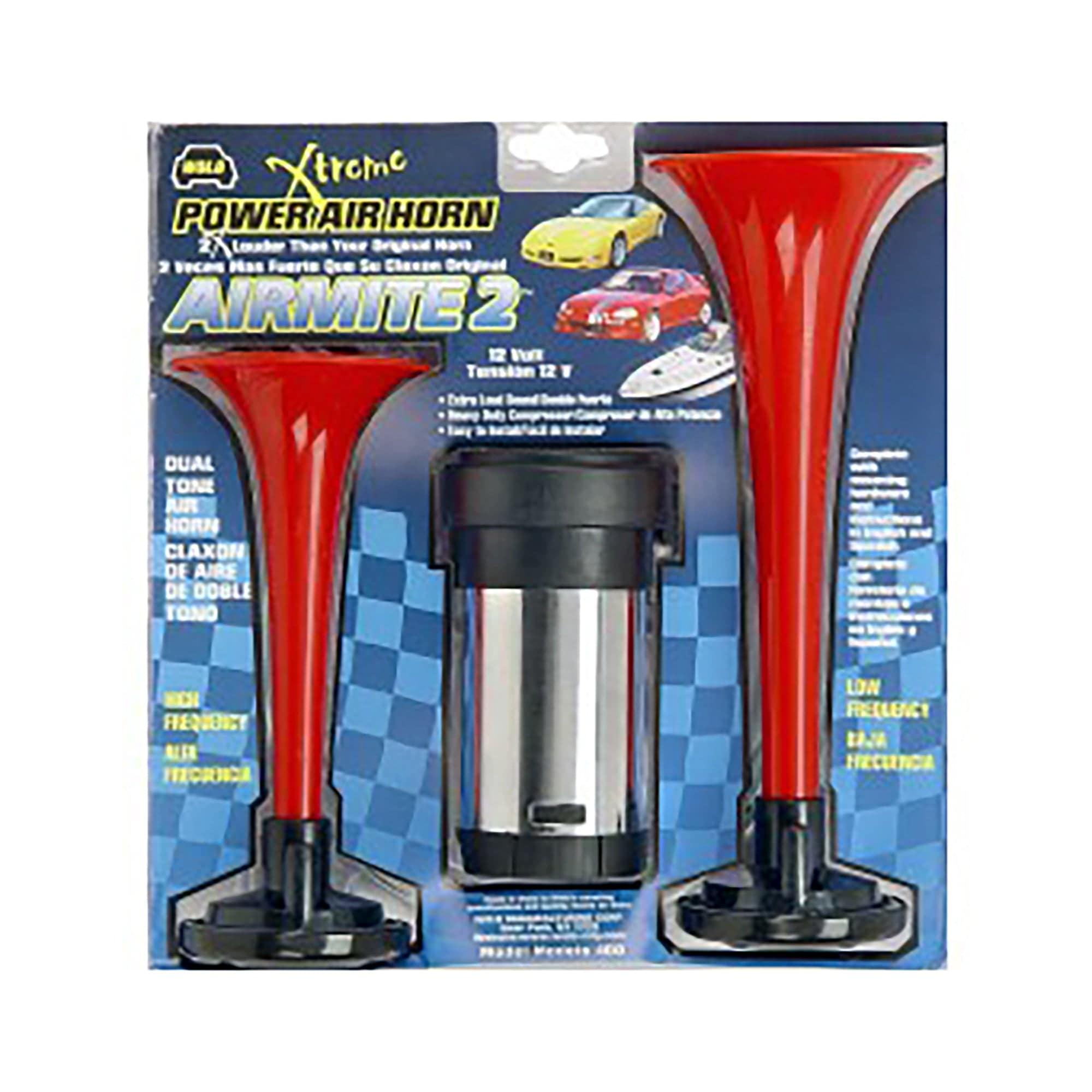 Airmite 2-trumpet Air Horn 12V 120dB Wolo 400