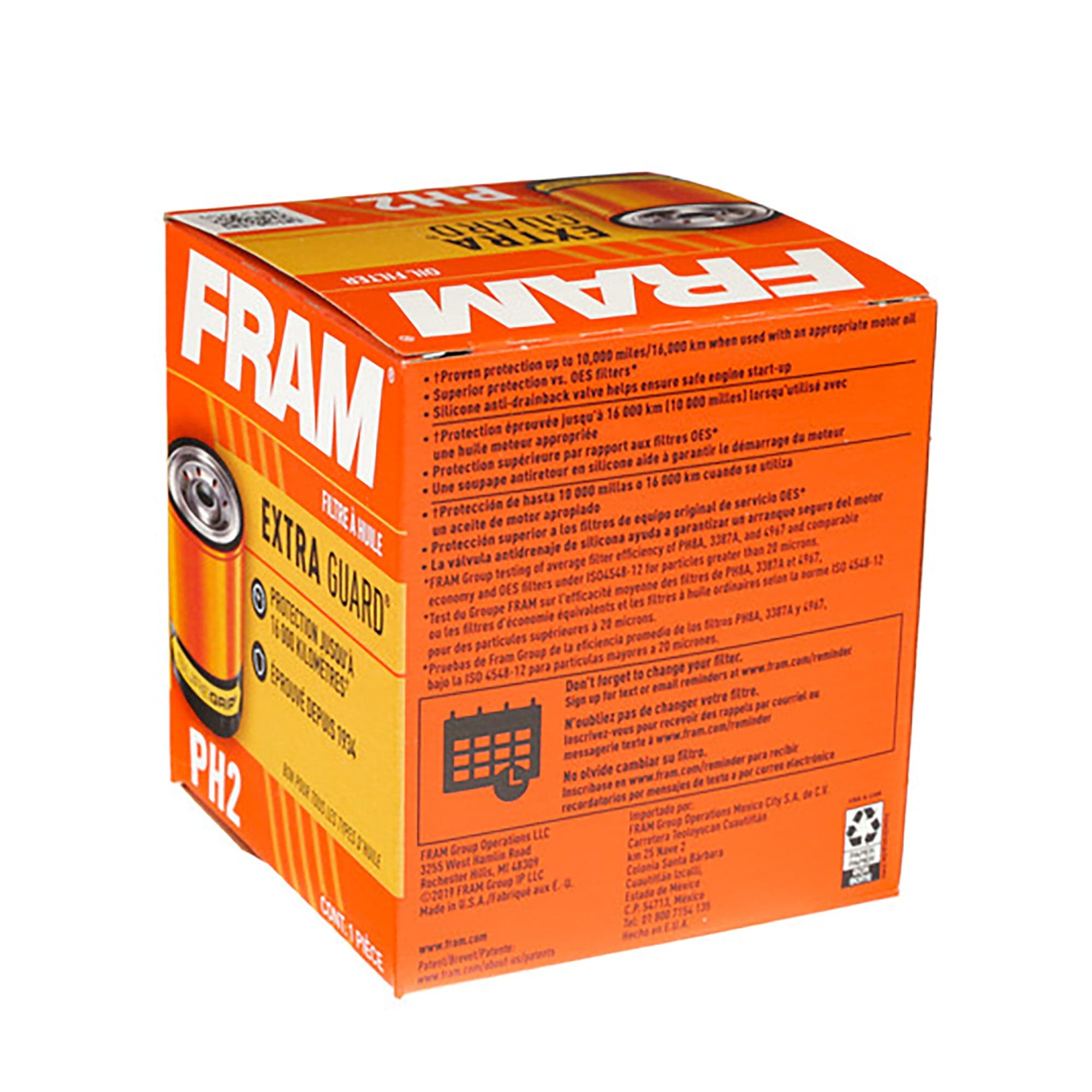 Oil Filter Spin-On Canister Fram Extra Guard PH2
