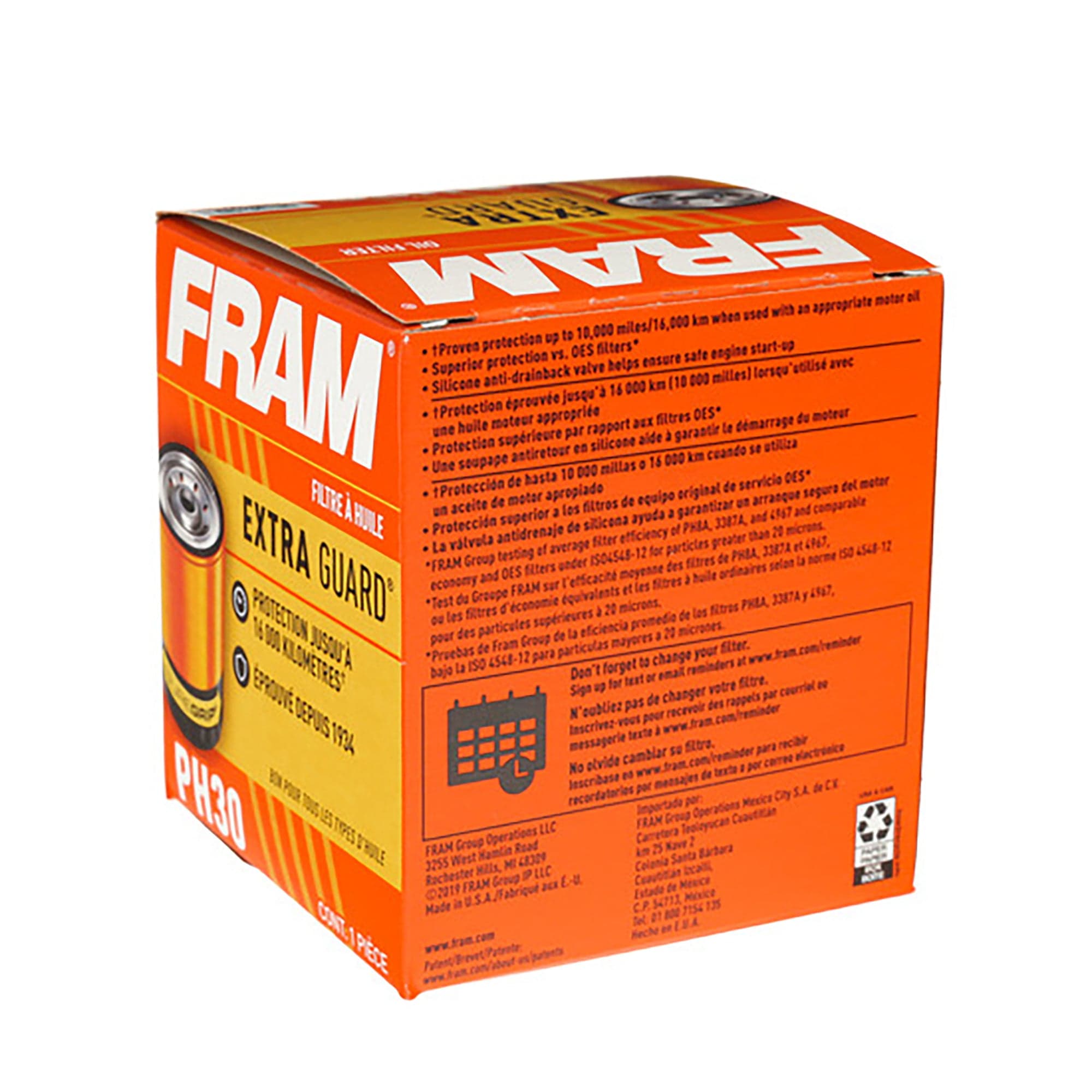Oil Filter Spin-On Canister Fram Extra Guard PH30