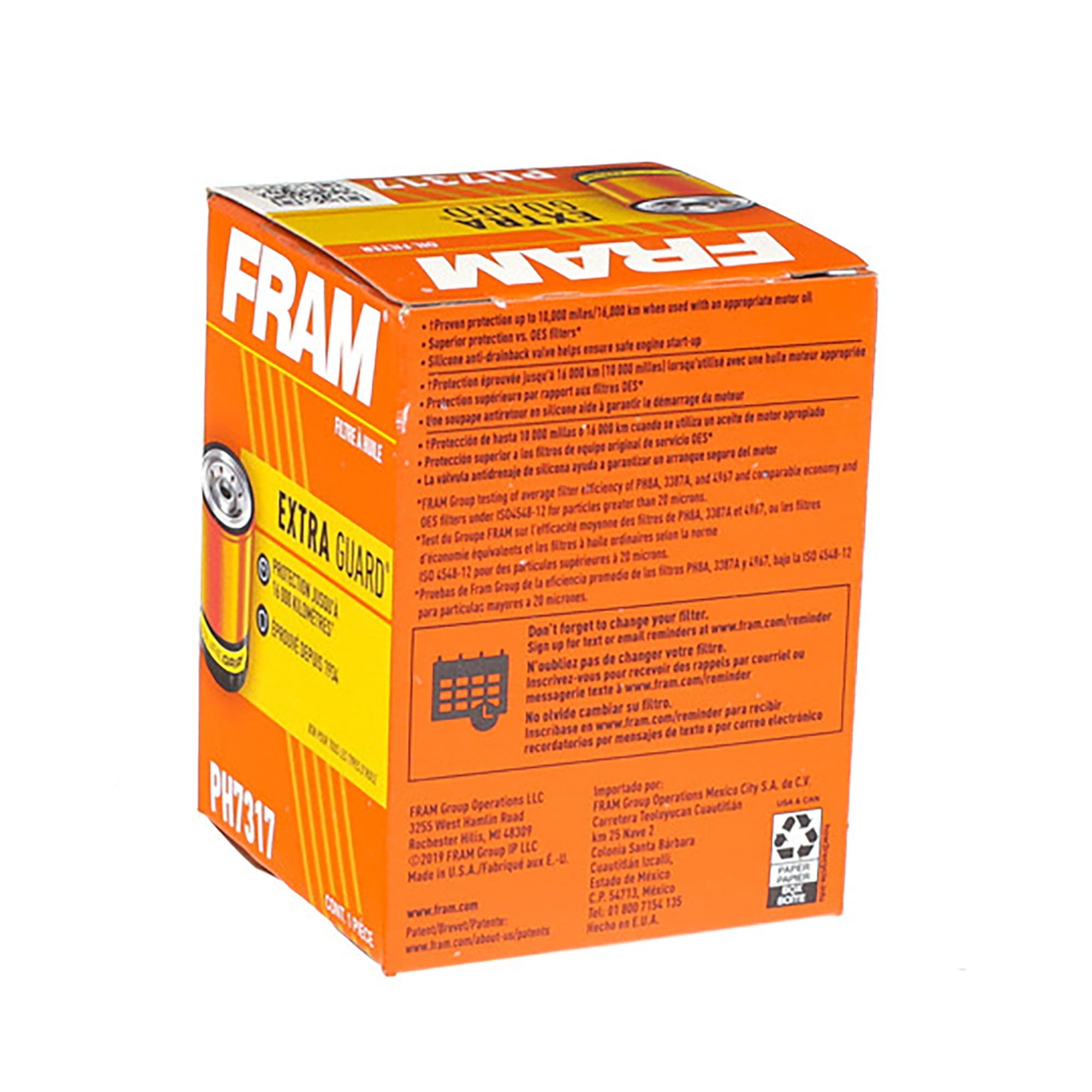 Oil Filter Spin-On Canister Fram Extra Guard PH7317
