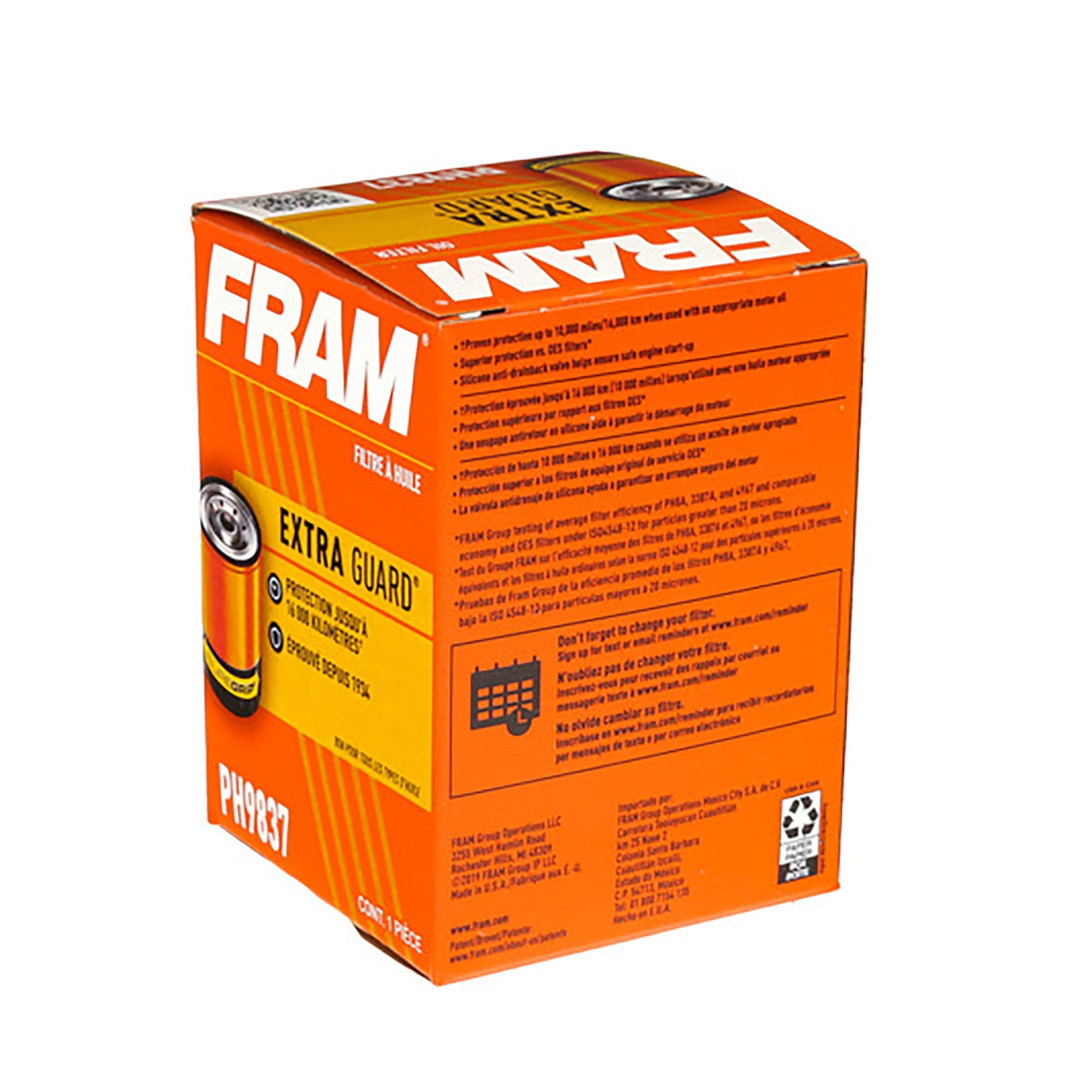 Oil Filter Spin-On Canister Fram Extra Guard PH9837