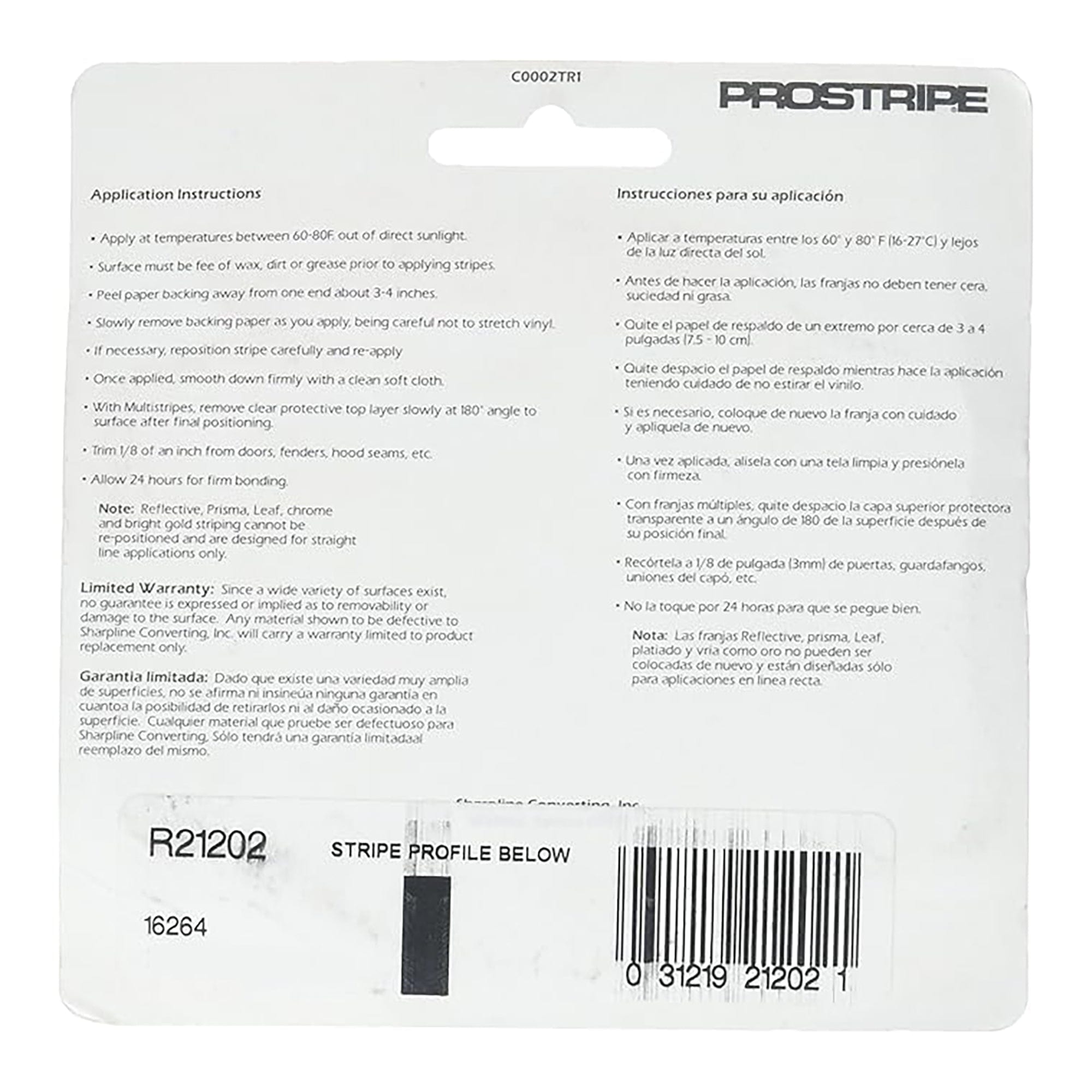 Spartan 1/4" X40' Pinstripe Tape Black Trimbrite R21202