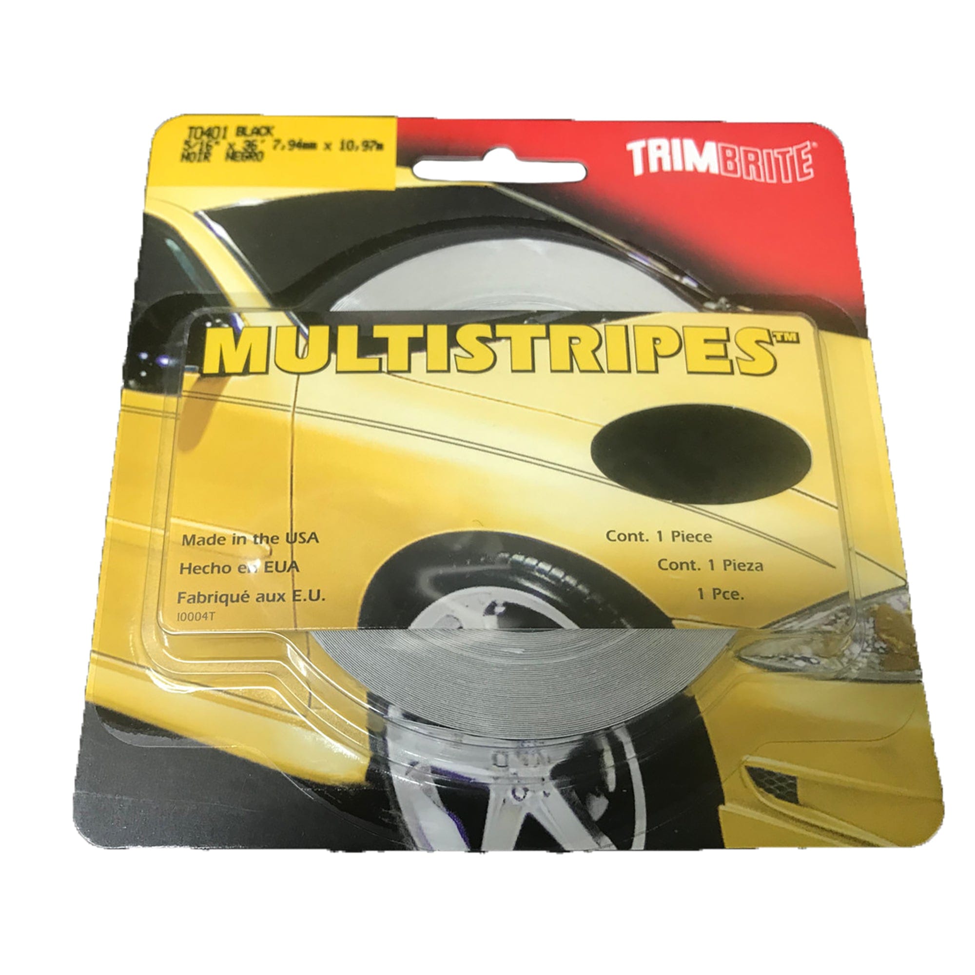 Multistripes Black Pinstripe Tape 5/16"X36' Trimbrite T0401