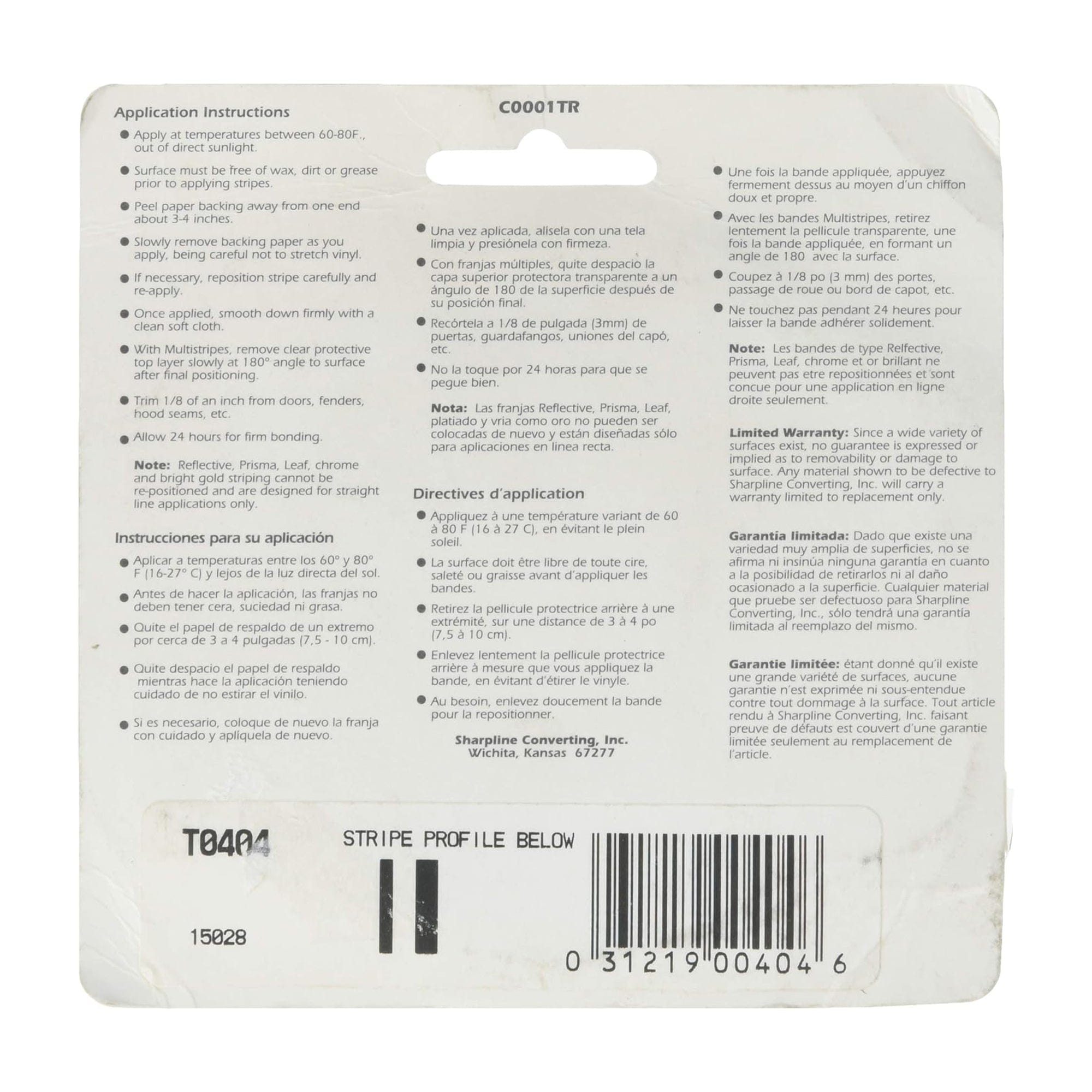 Multistripes Blue Pinstripe Tape 5/16'x36' Trimbrite T0404