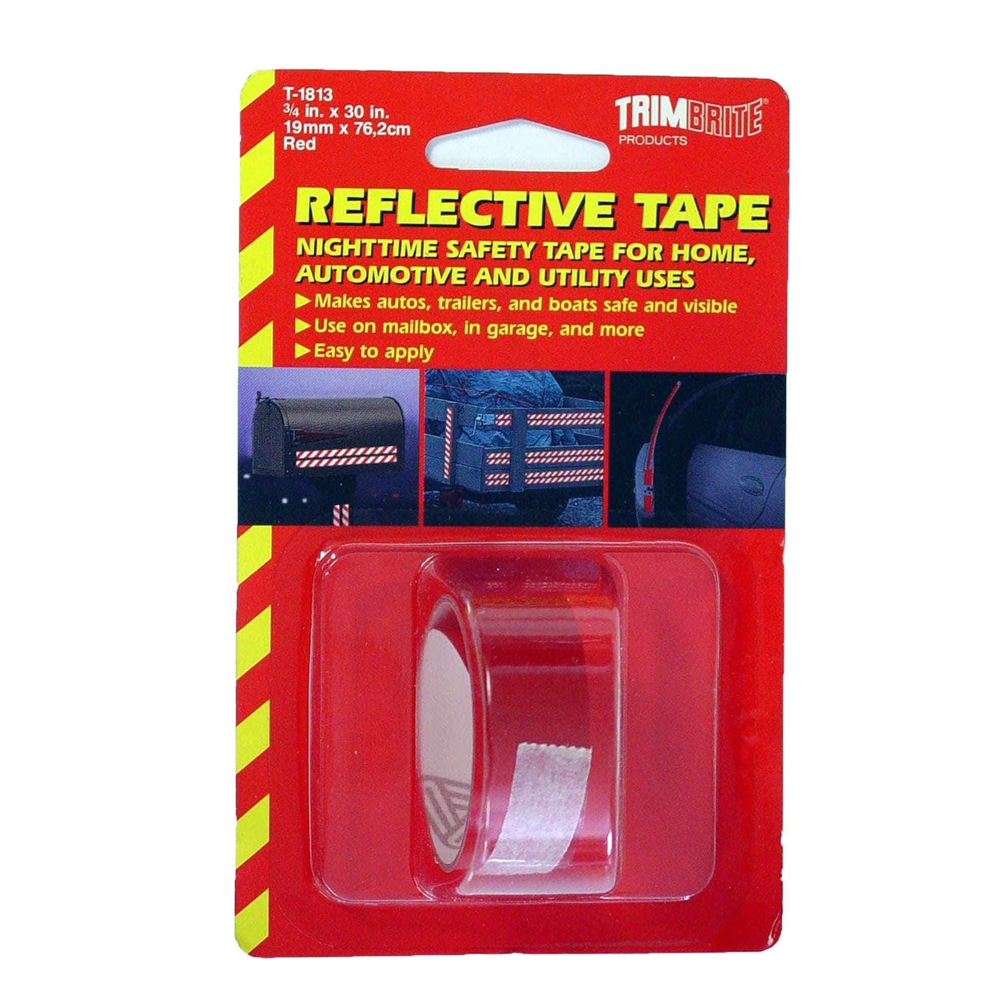 Spartan 3/4" X 30" Red Reflective Trimbrite T1813