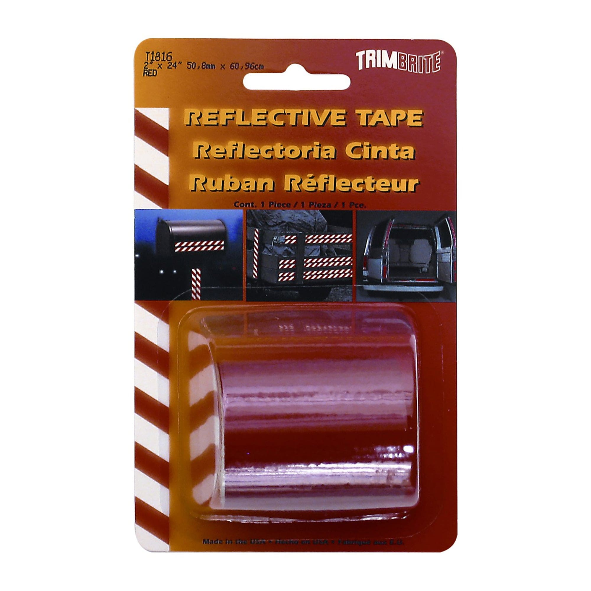 2"X24" Red Reflective Tape Trimbrite T1816