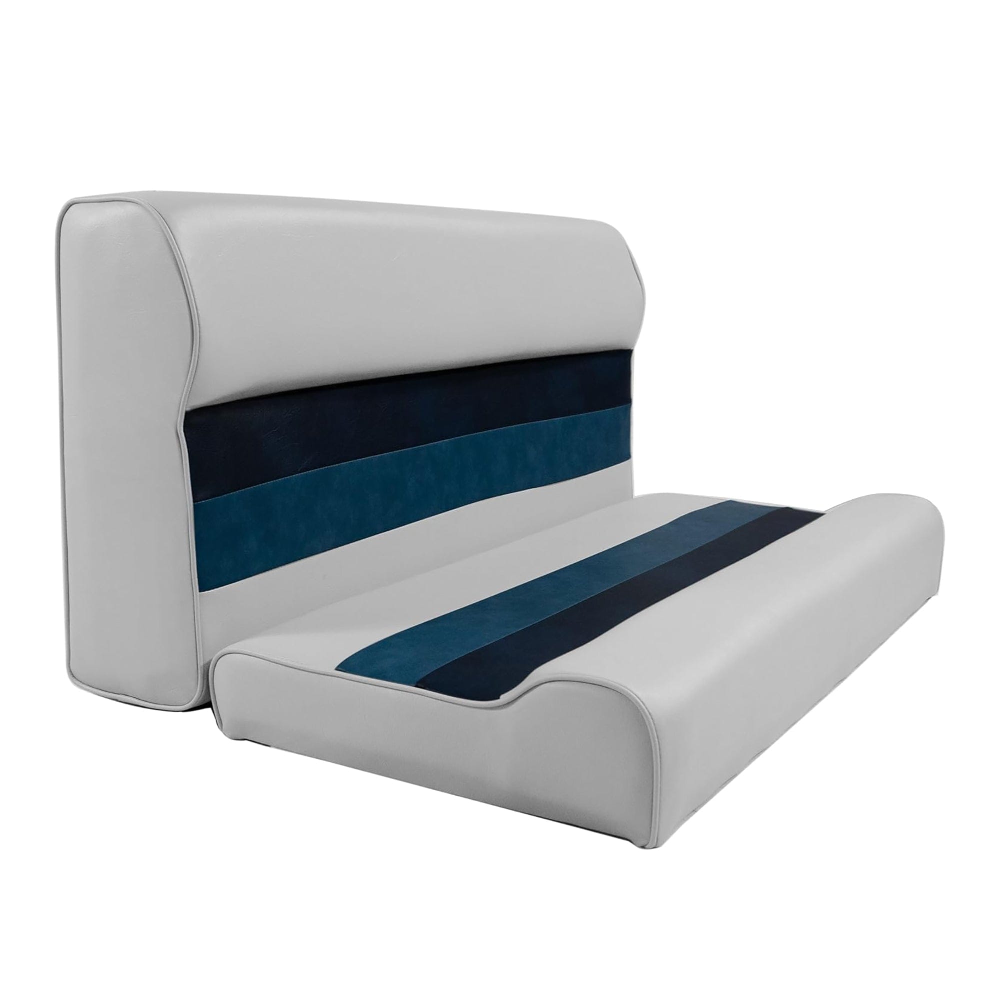 Horizon Mfg. Premium Series 37" Pontoon Bench Seat Cushion Set "Only" White/Navy/Blue 3001-AADK