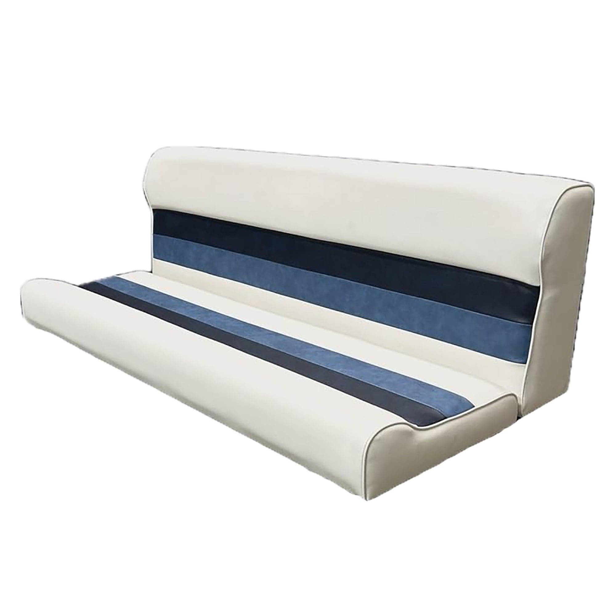 Horizon Mfg. Premium Series 55" Pontoon Bench Seat Cushion Set "ONLY" White/Navy/Blue 3012-AADK