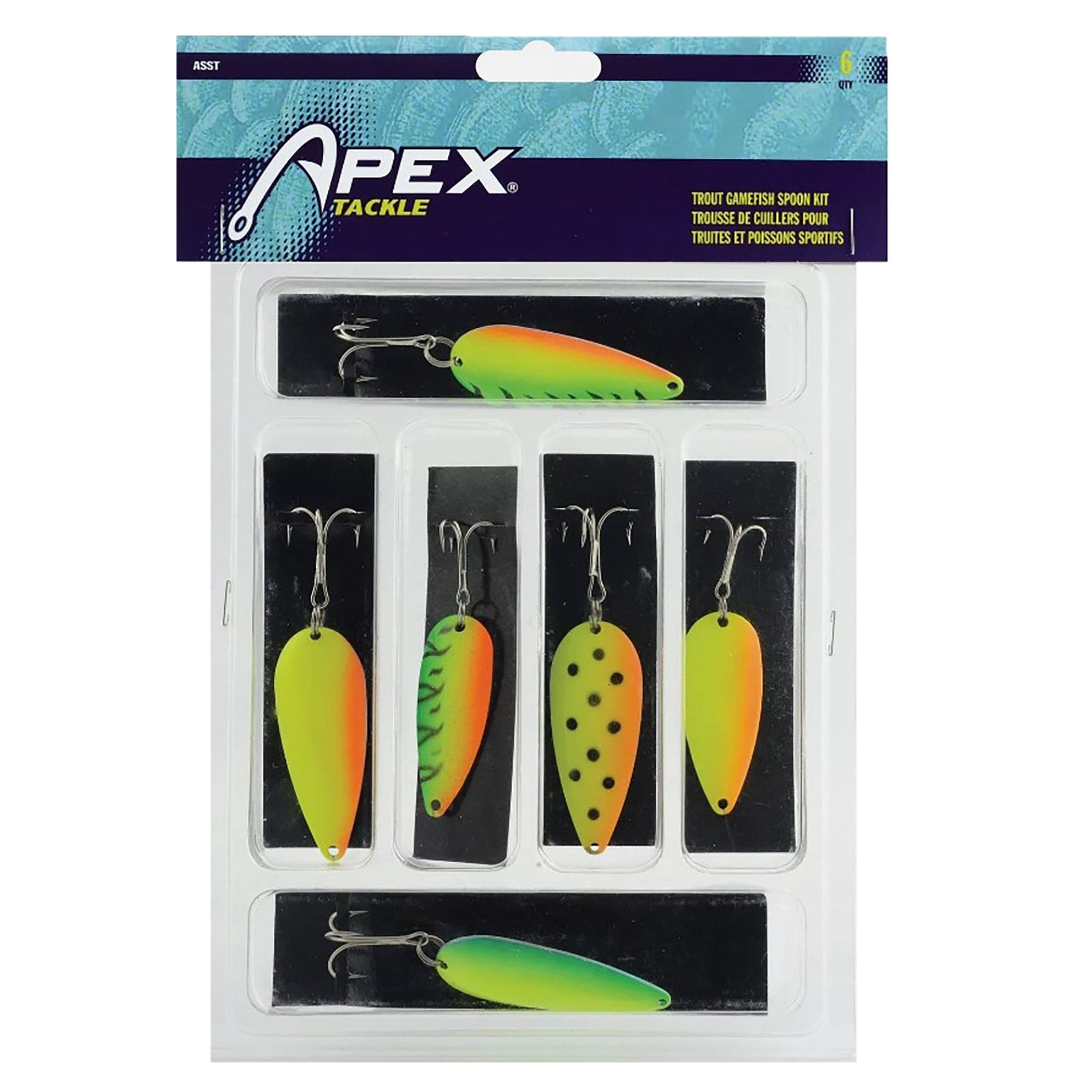 Apex Tackle AP-6TRT Trout Gamefish Spoon Kit Fishing Lures Apex Tackle AP-6TRT Trout Gamefish Spoon Kit Fishing Lures