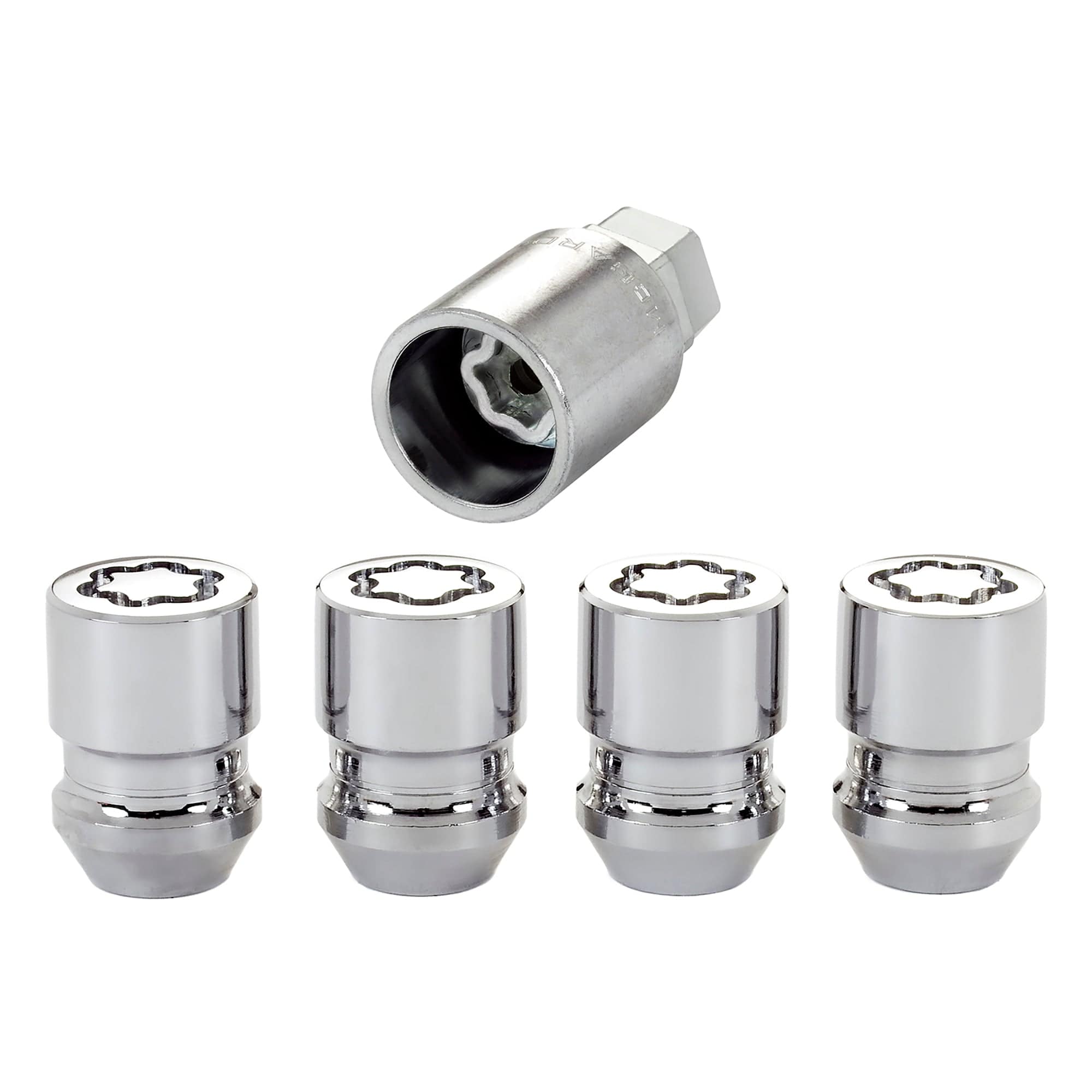 Wheel Lock Set 1/2-20 Nut Cone Seat, Dual 3/4 &13/16 Hex, 1.28"Oal-chrome (Superseded 24194) McGard 24193