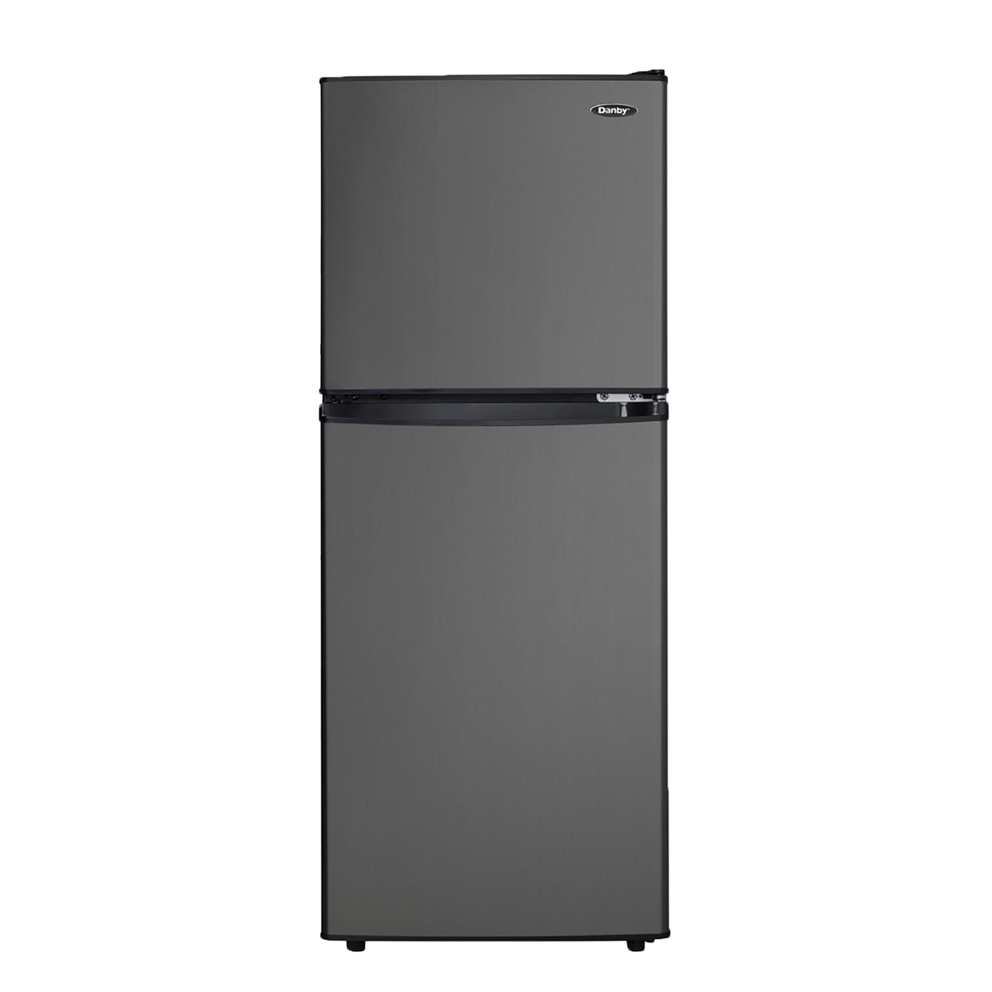 4.7 Cu. Ft. 2-Door Auto-Defrost Refrigerator, Manual Defrost Freezer, Energy Star, Black w/ SS Door Danby DCR047A1BBSL