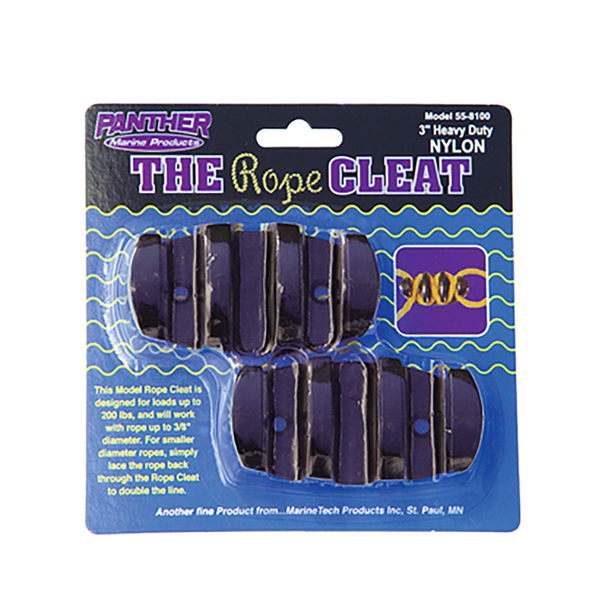 No Tie Gripper Cleat Black Nylon 3" 1 Panther Products 558100