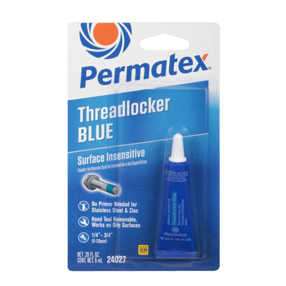 Surface Insensitive Threadlocker Blue 6 mL tube, Carded - Permatex 24027