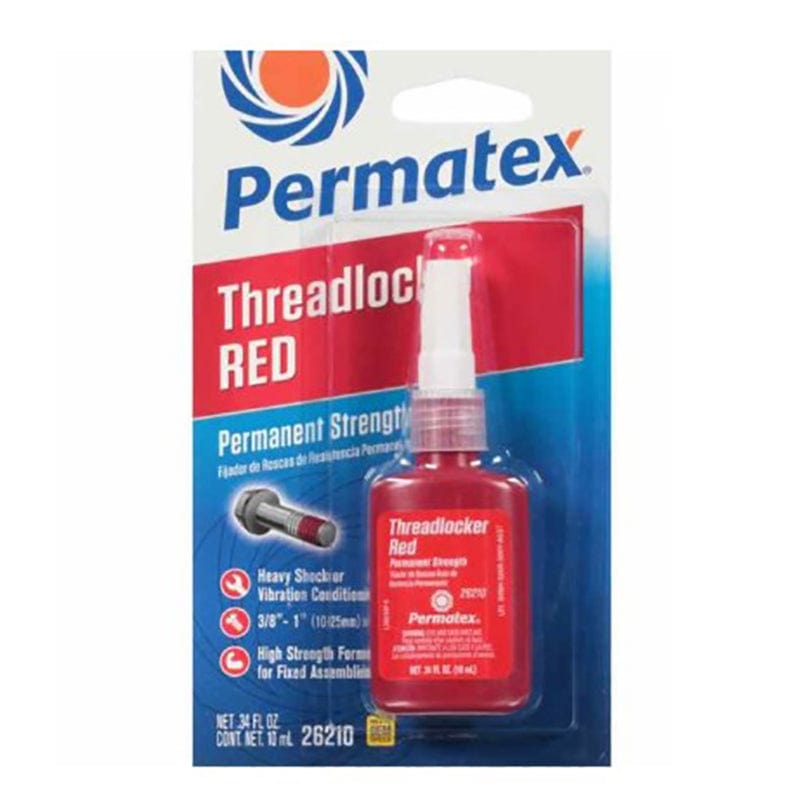 Permatex 26210 Threadlocker, Permanent Strength, Red - 10 ML