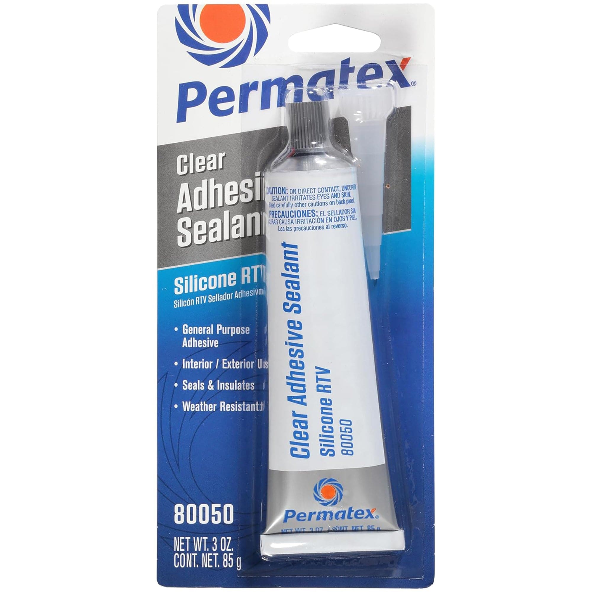 Permatex Clear RTV Silicone Adhesive Sealant 3 Oz Permatex 80050