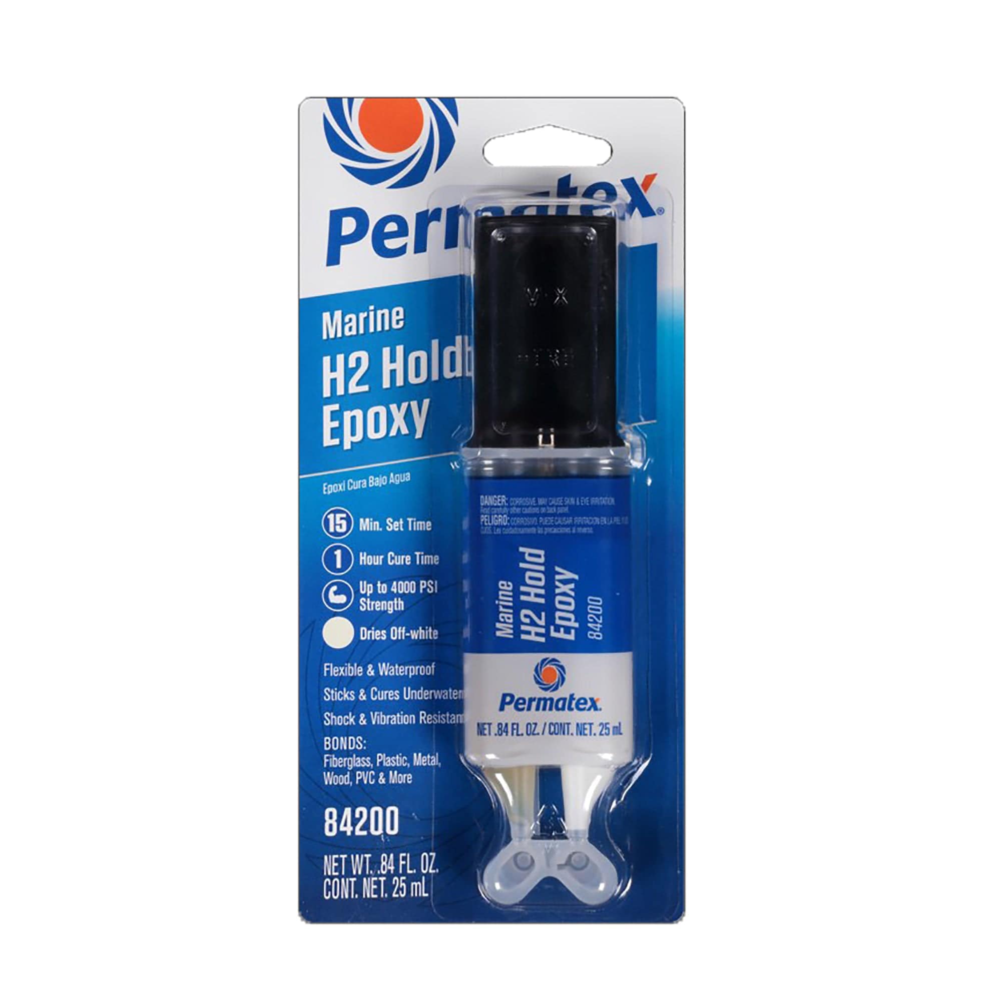 Marine H2 Hold Epoxy, 25 ml Dual Syringe, Carded - PERMATEX® 84200