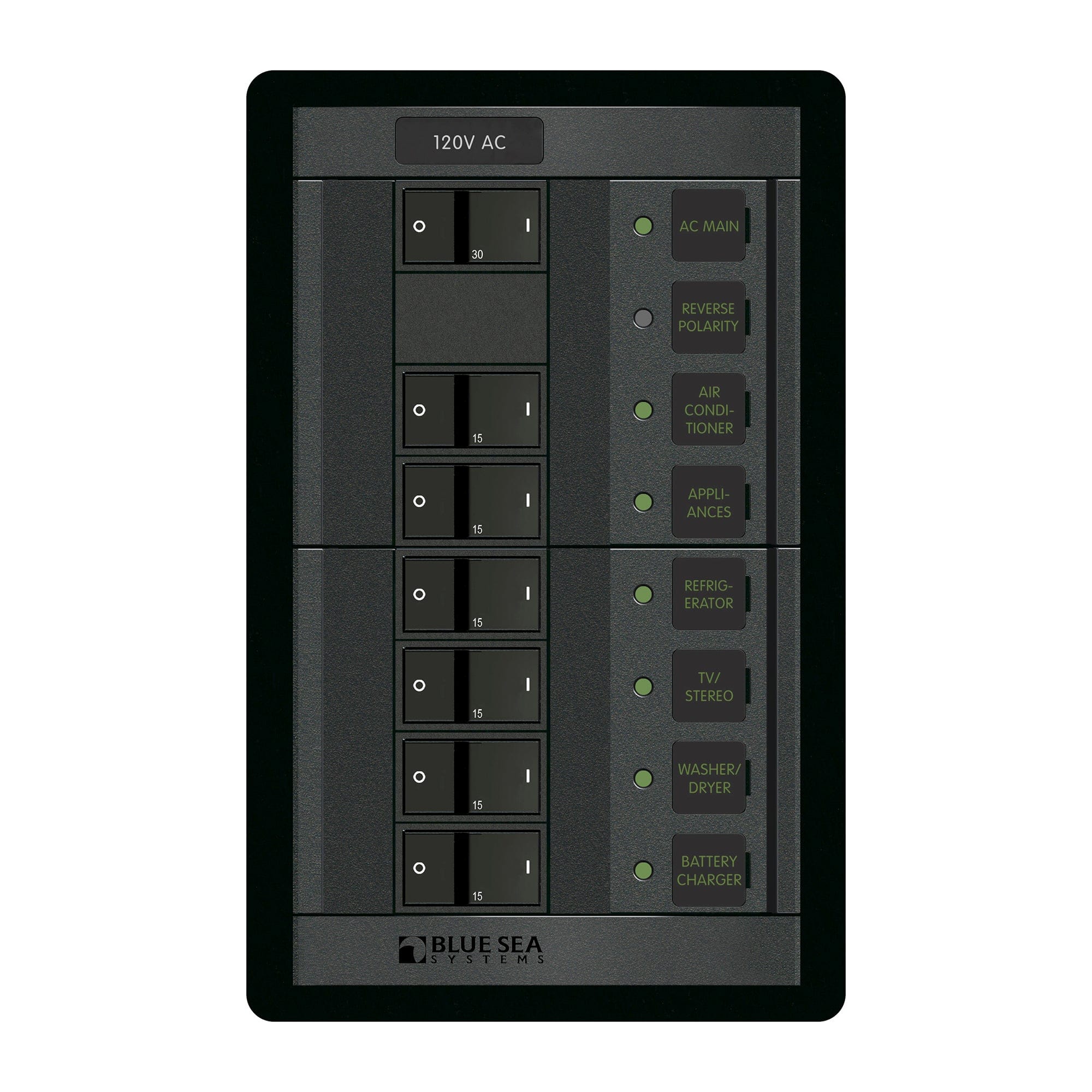 AC Panel 360 120VAC 6 position w/Main FR 1202-BSS Blue Sea Systems Power Products