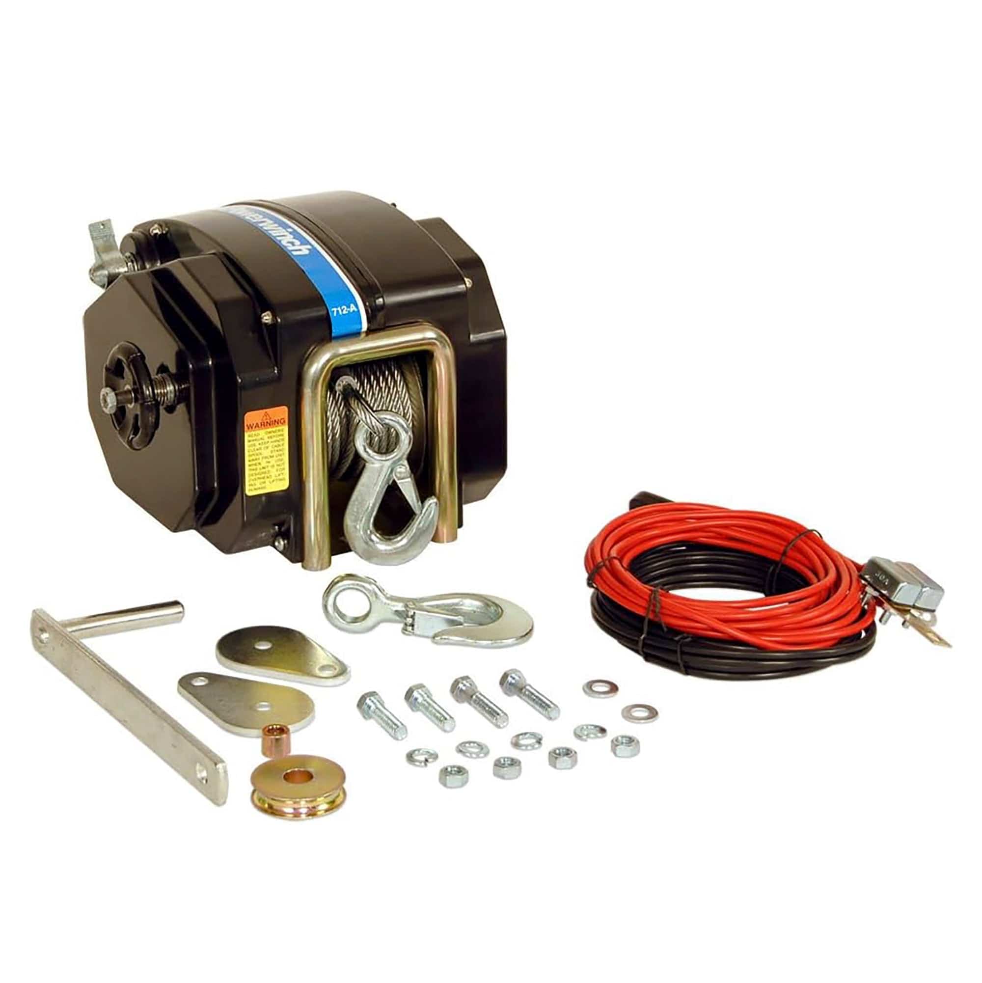PowerWinch P77712 Winch 40" Cable w / Double Line Pulley