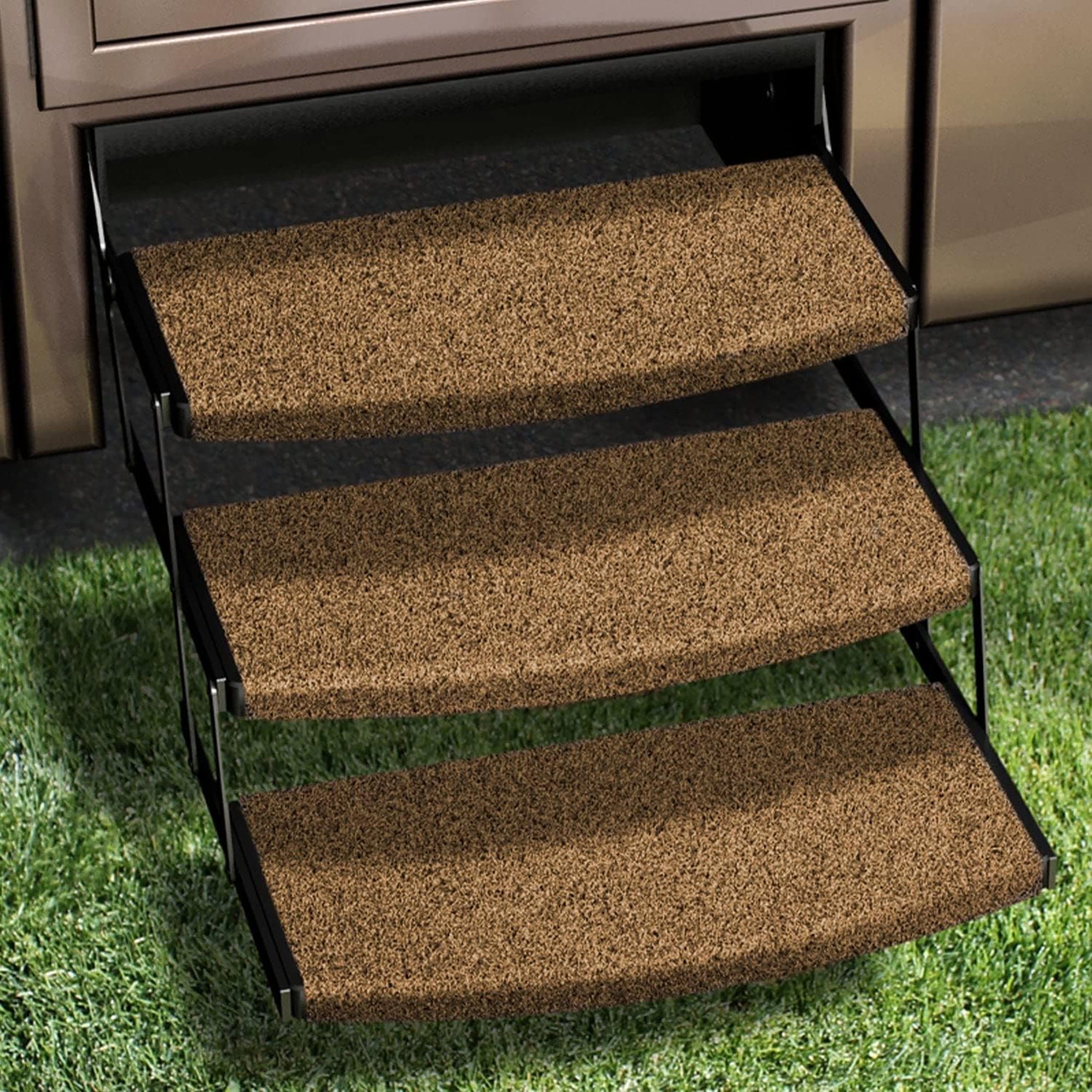 3-Pack Trailhead Universal RV Step Rug 22 In. Buckskin Brown Prest-O-Fit 2-4140