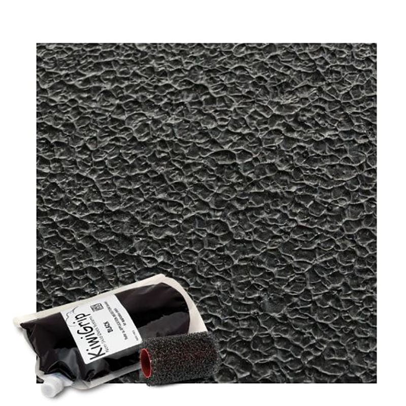 PYI KG-1BK-PR KiwiGrip Non-Skid Paint, Black, 1 Liter Pouch w/ 4" Roller