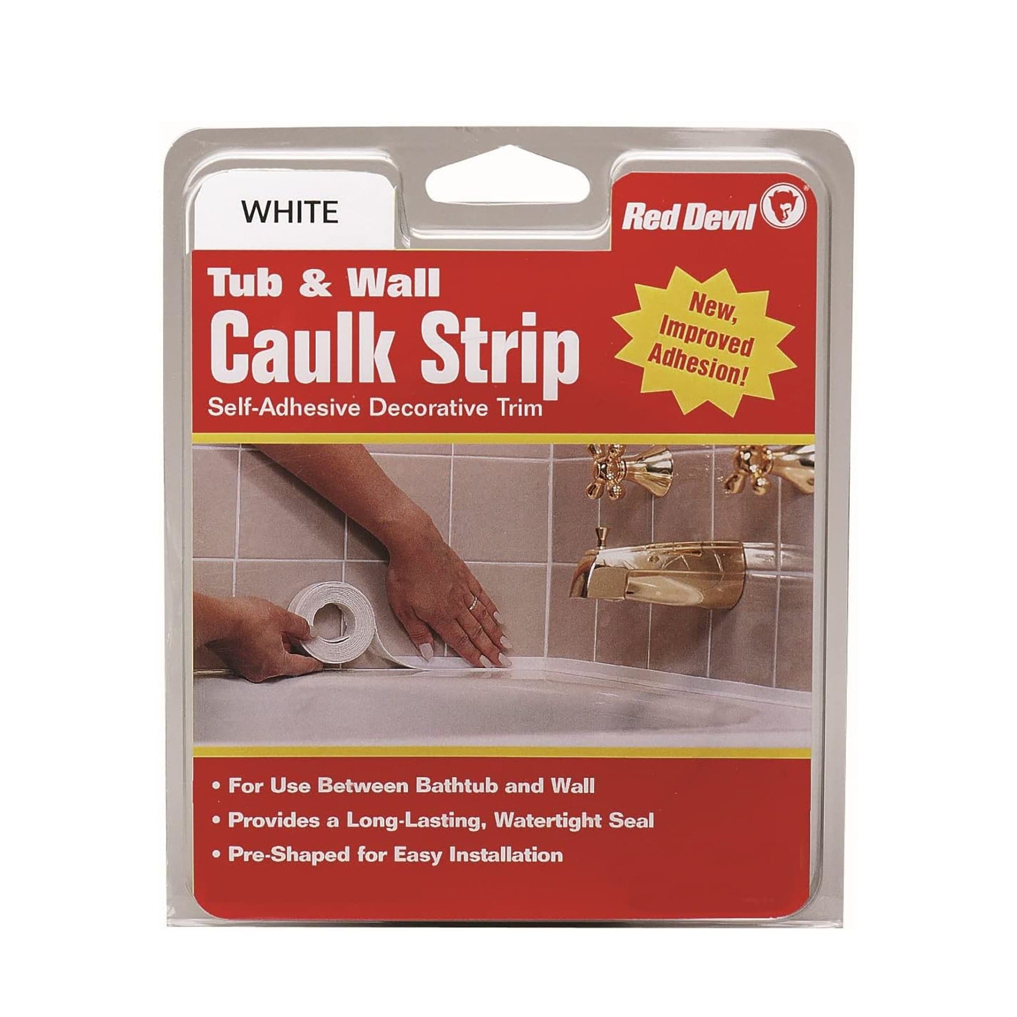 Red Devil Tub & Wall Caulk Strip 1 5 / 8" x 11' White - 0151
