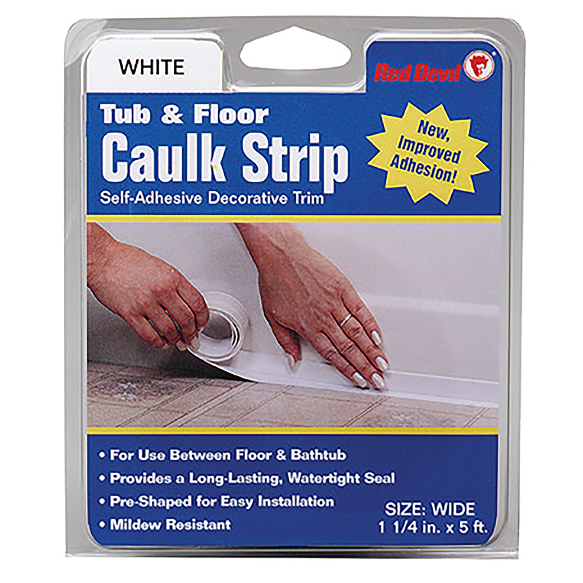 Red Devil Tub & Floor Caulk Strip 1 1 / 2" x 5' White - 0170