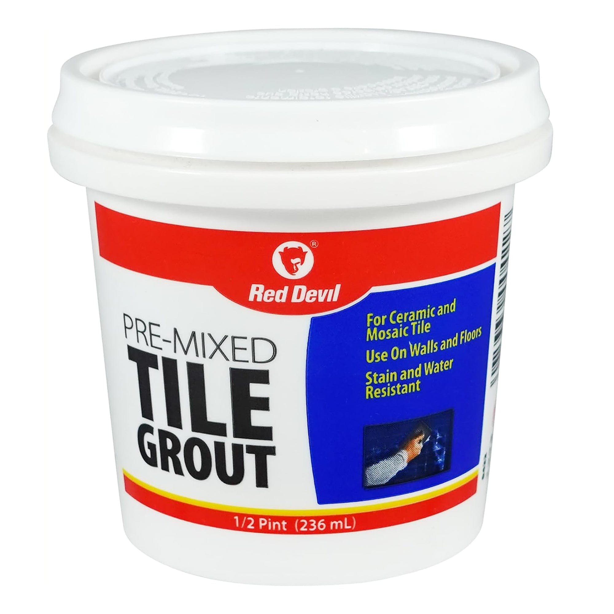 Red Devil Tile Grout 1/2 Pint Tub 1/2 Pint Tub White - 0422