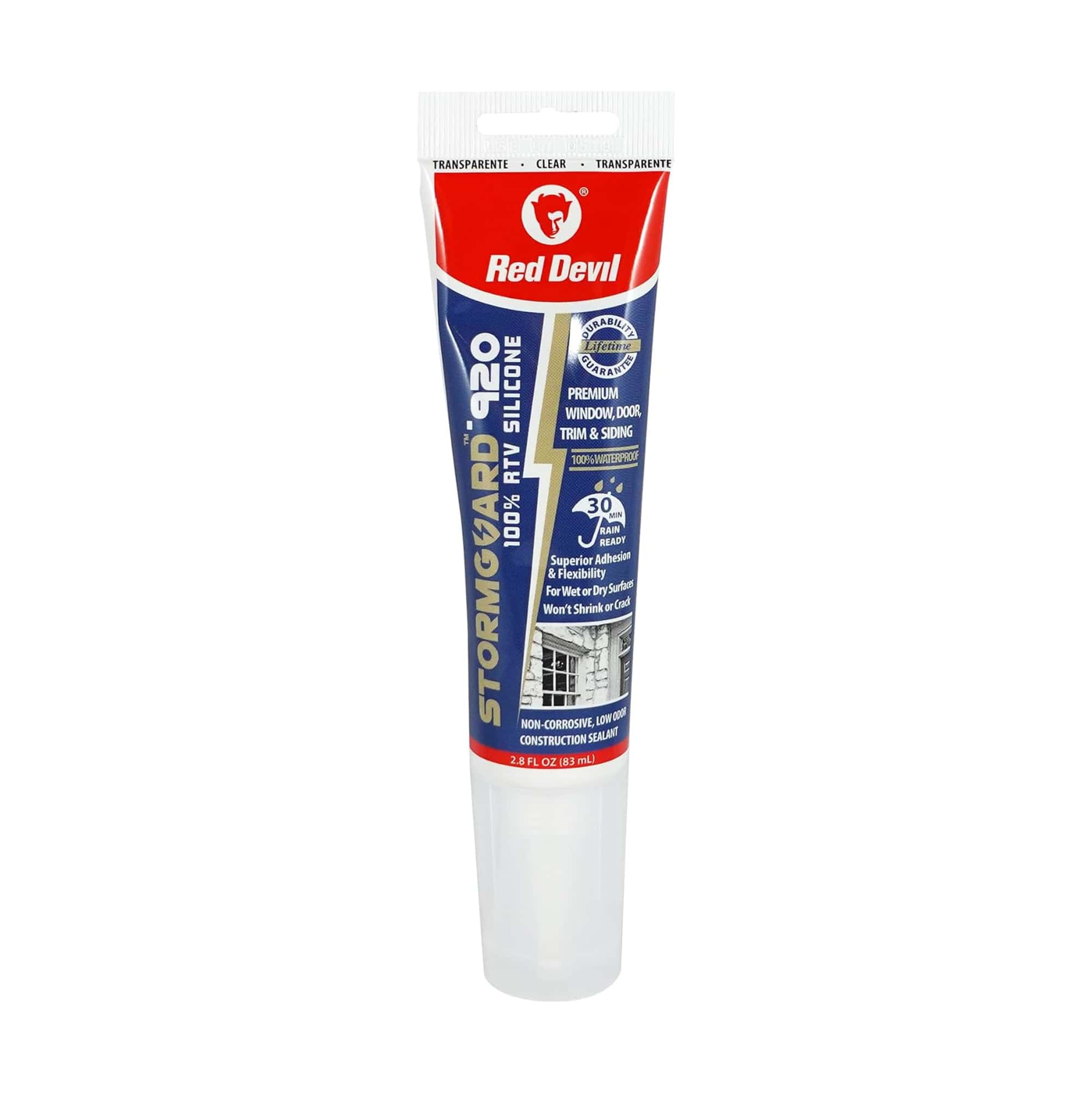 Red Devil 0795 StormGuard 920 RTV Silicone 2.8 FL. OZ. Squeeze Tube Clear