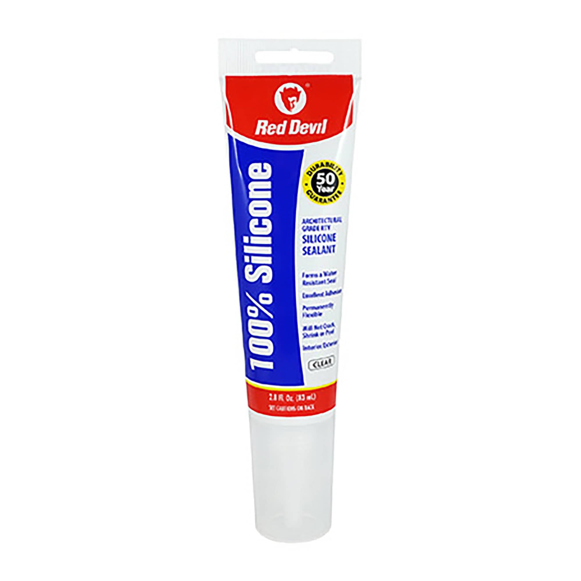 Red Devil 100% Silicone Sealant 2.8 FL. OZ. Squeeze Tube Clear - 0820