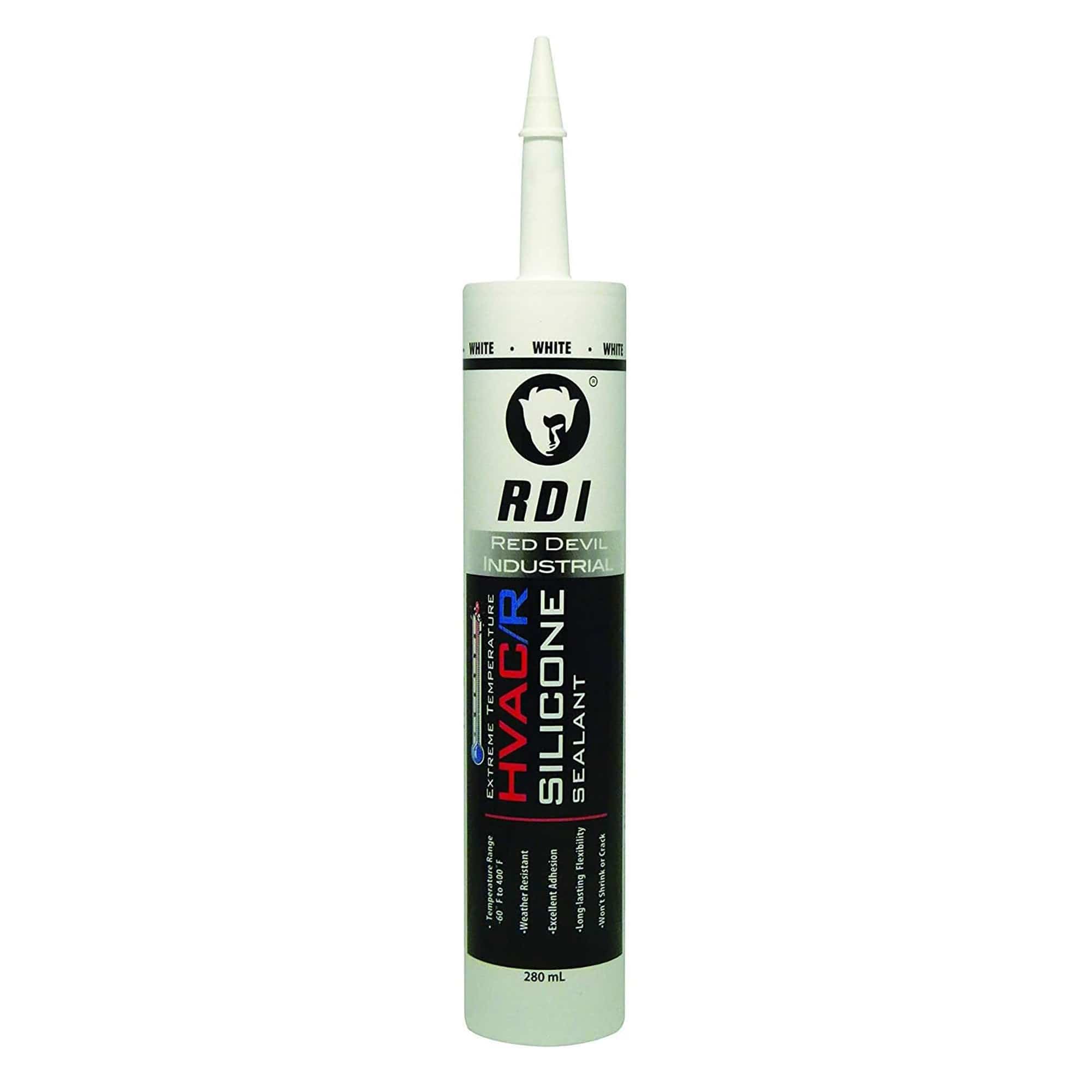 Red Devil HVAC Caulk Extreme Temperature Silicone White-10.1 FL. Oz - 0896
