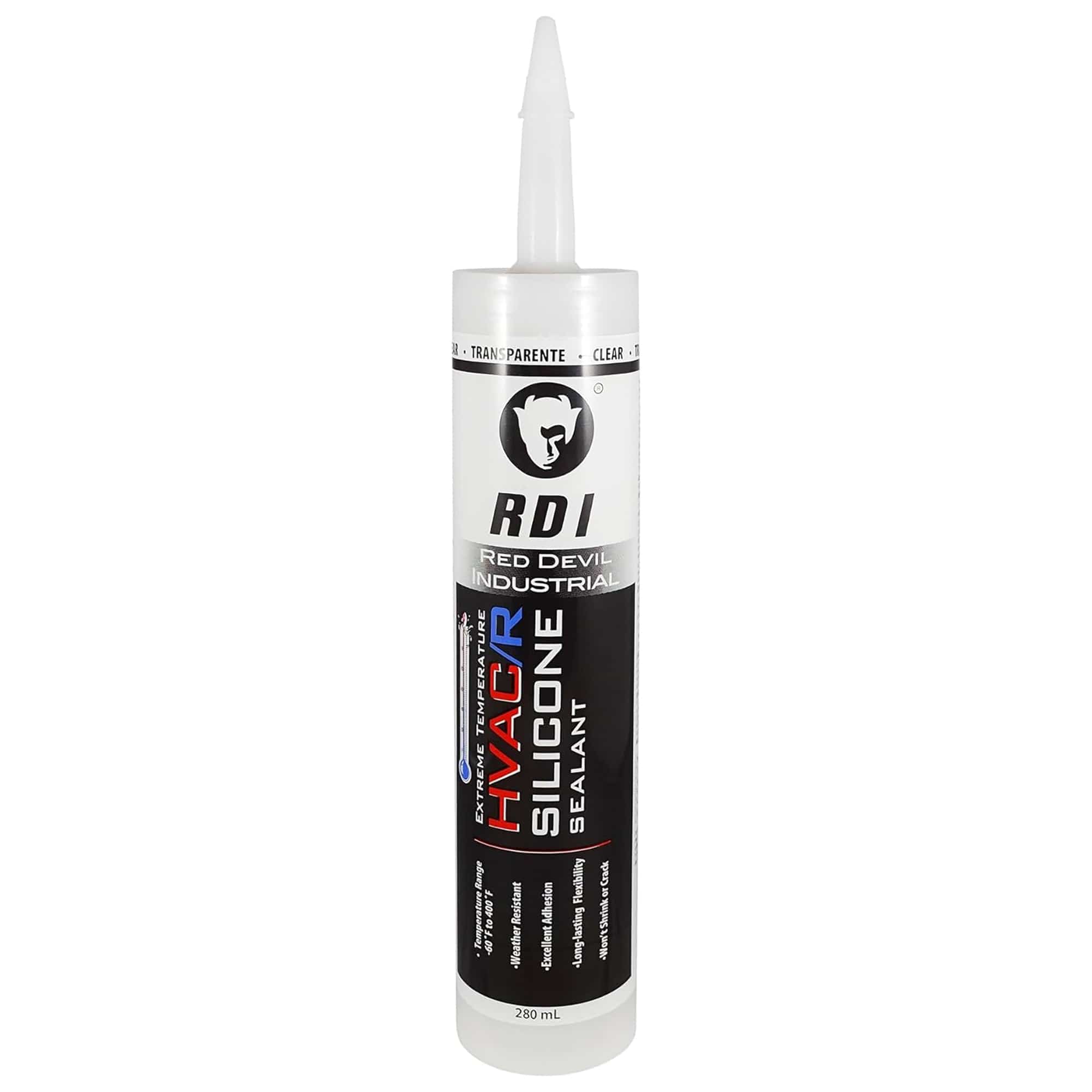Red Devil HVAC Caulk Extreme Temperature Silicone Clear - 10.1 Fl Oz - 0897