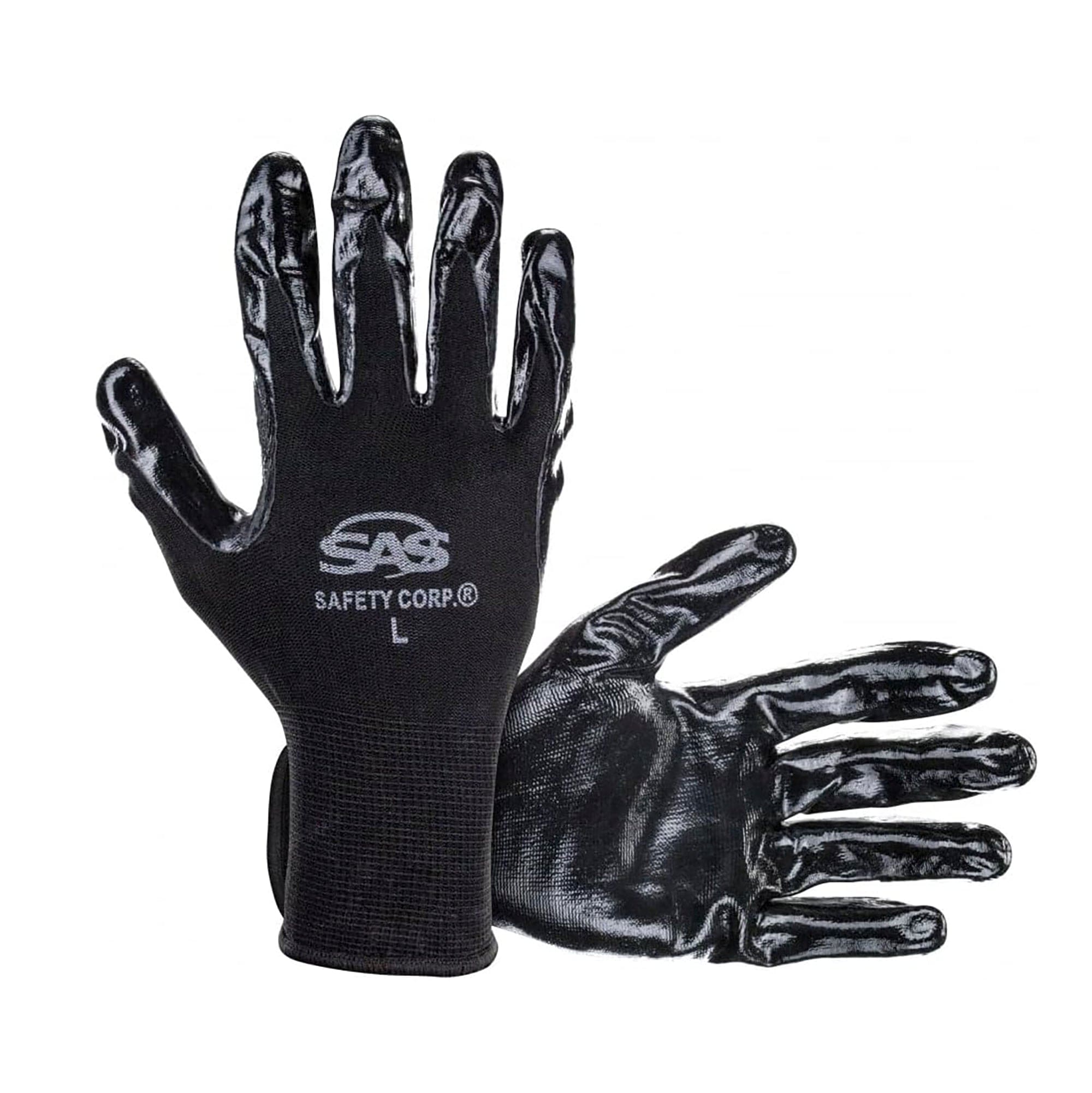 PawZ Black Nylon Knit Shell Gloves - Polyurethane Palm Coating - Small SAS Safety 640-1907